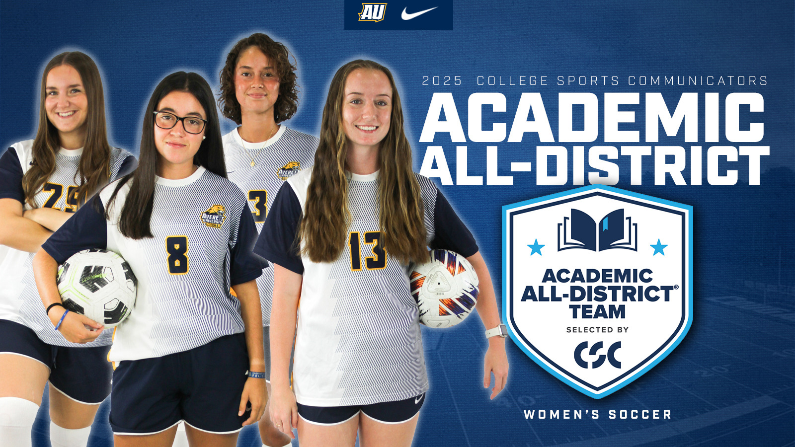 Evans Pelletant Sanchez Lindstrom womens soccer CSC Academic All-District 2025