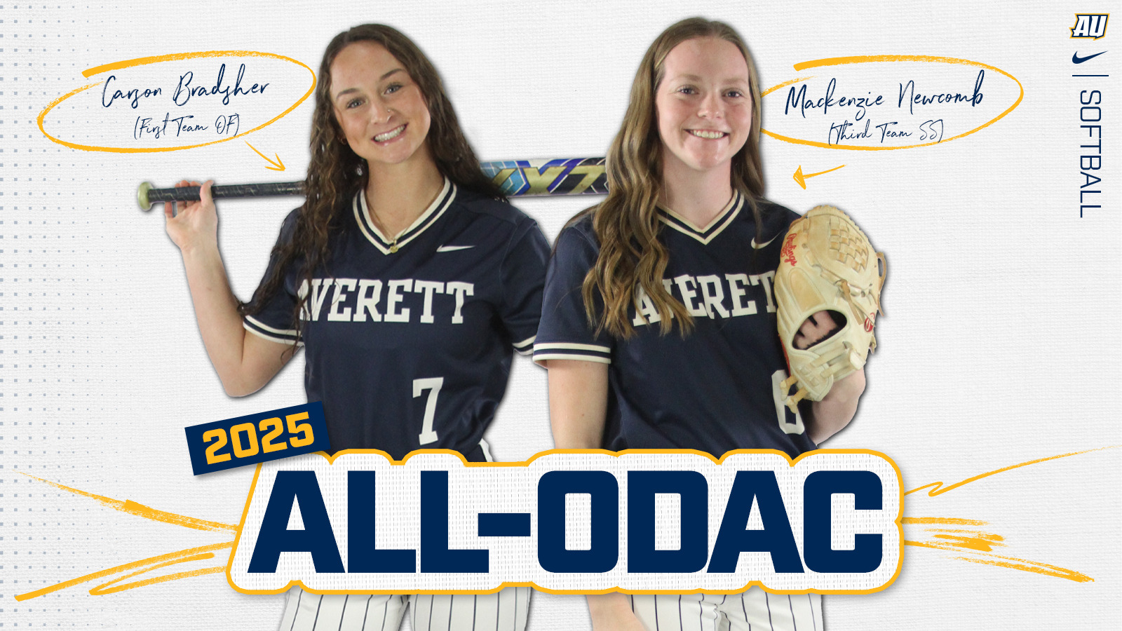 Carson Bradsher Mackeznie Newcomb softball All ODAC 2025 story 2