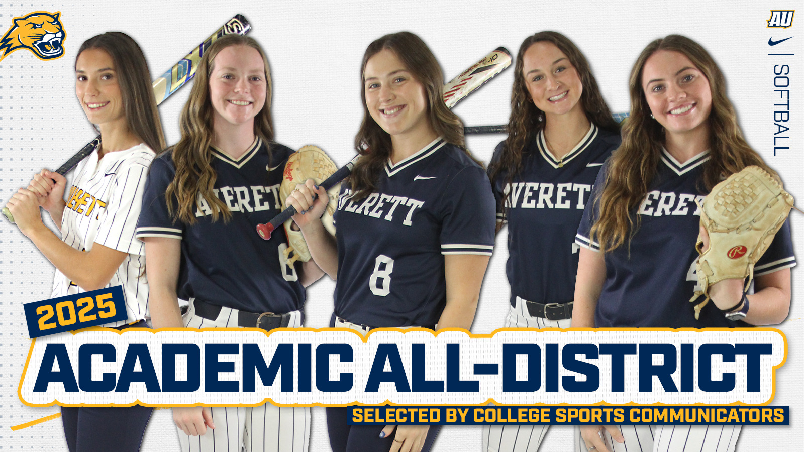 Zabik Newcomb Owen Bradsher Stephenson softballl CSC Academic All District story 2025