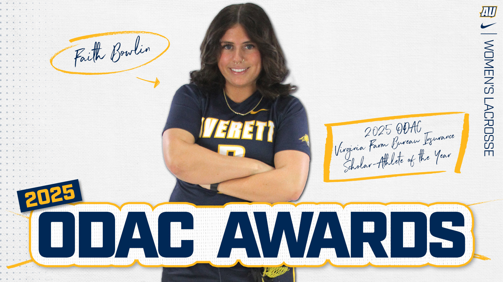 Faith Bowlin womens lacrosse ODAC Scholar Athlete 2025