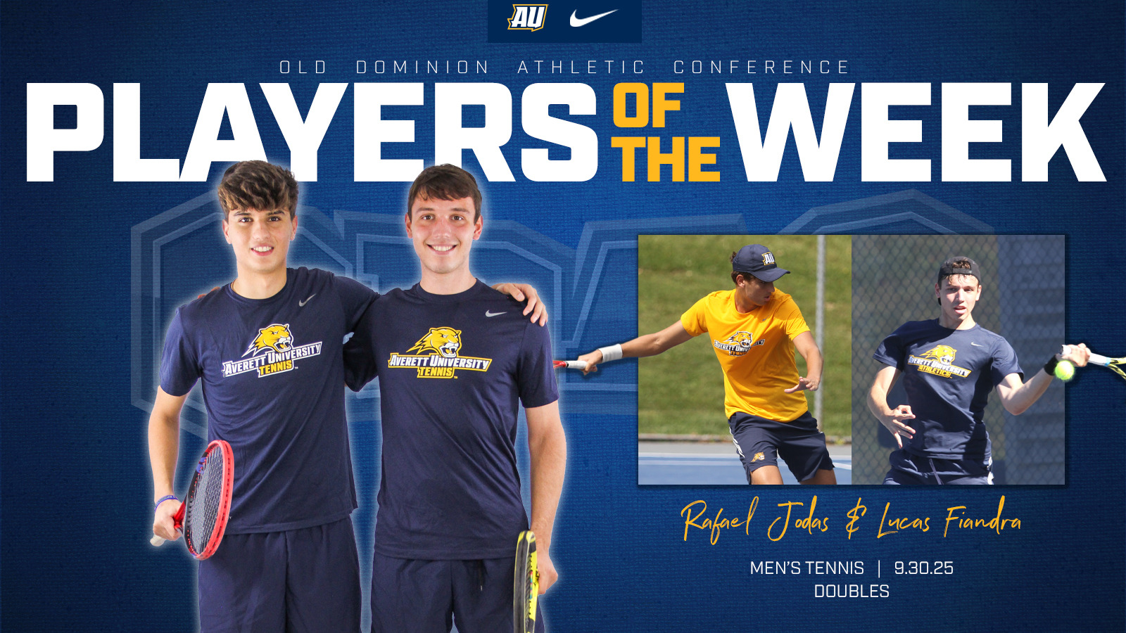 Rafael Jodas Lucas Fiandra mens tennis ODAC Players of the Week 093025