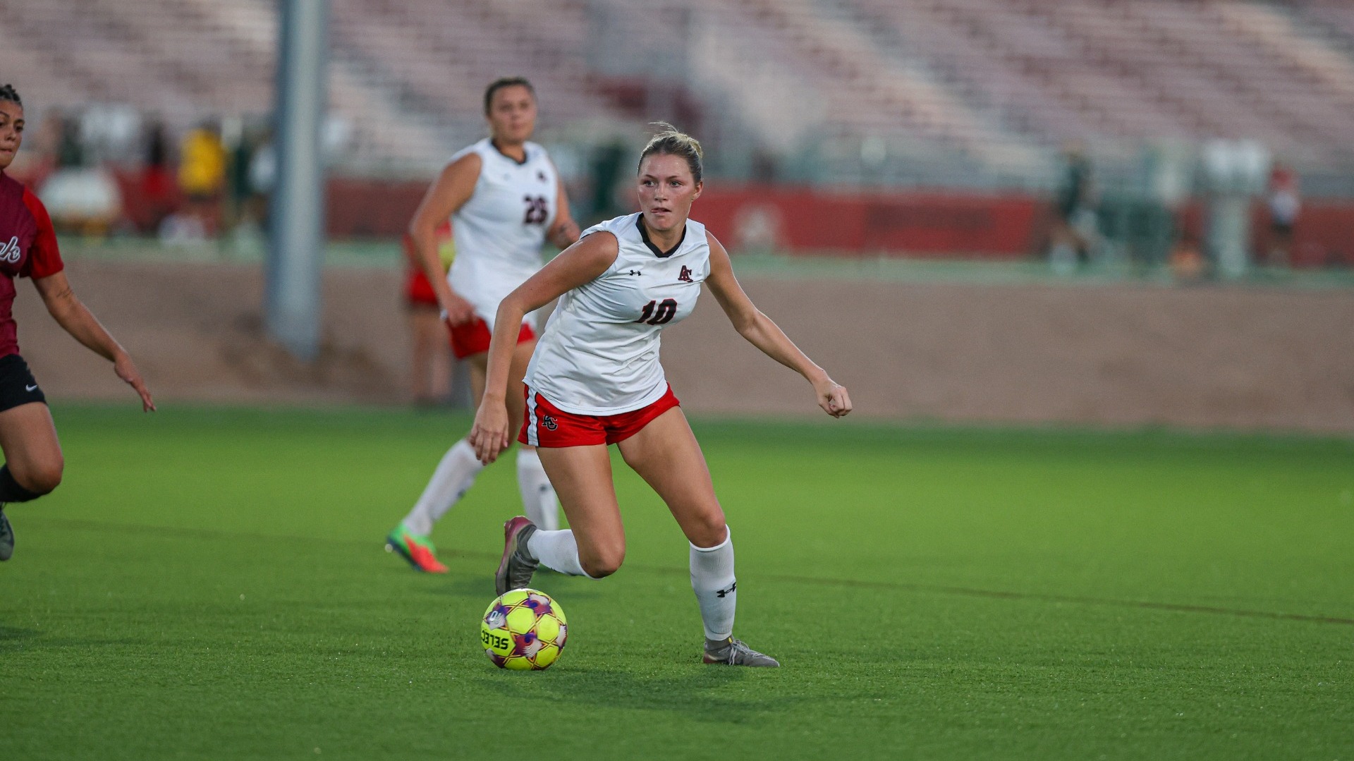 ACU's Krista Hardesty with the ball