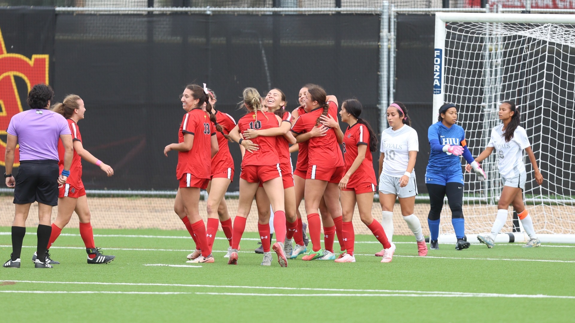 ACU's Mikayla James celebrates after goal