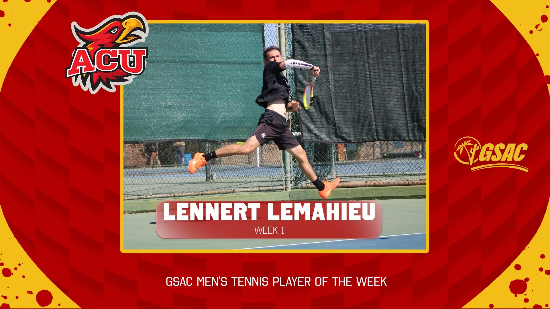 Lemahieu selected as GSAC Men's Tennis Player of the Week