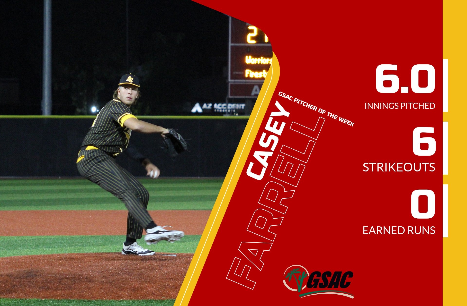 Farrell gets second GSAC Baseball Pitcher of the Week award