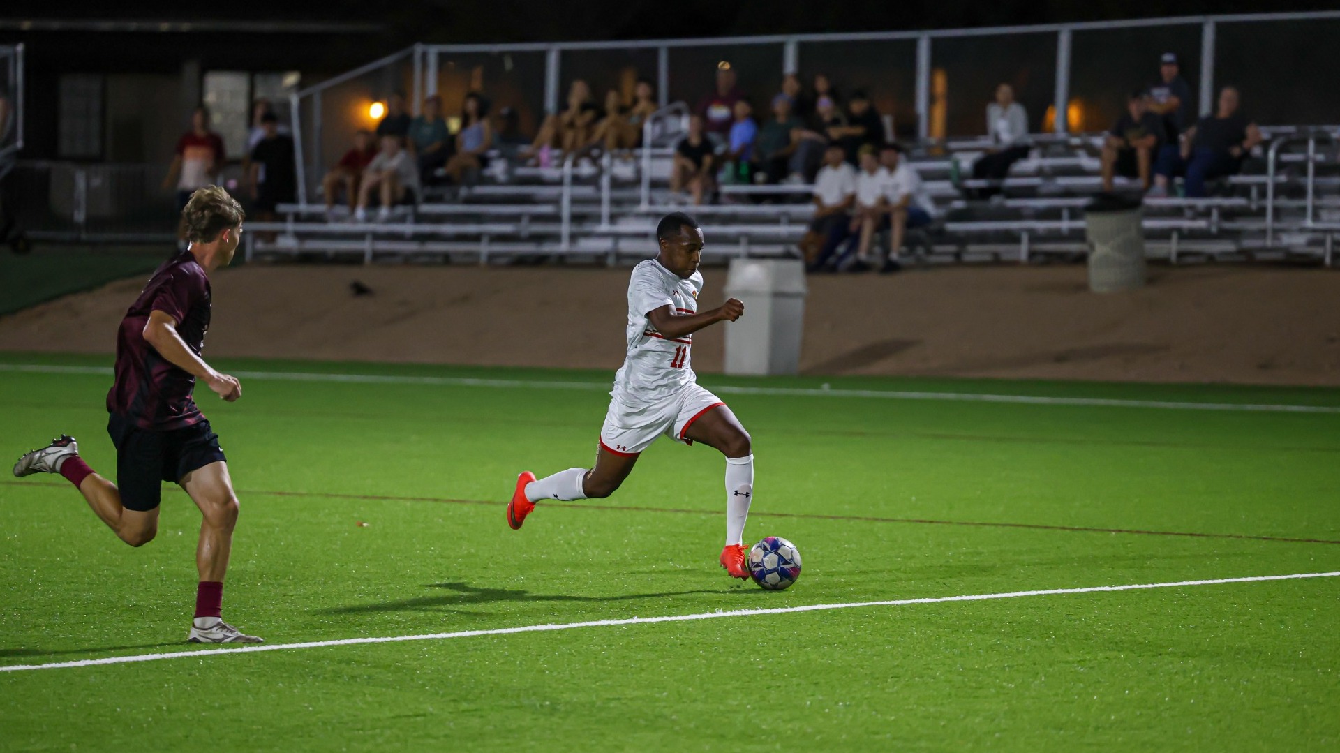 ACU's Nathan Tchiakpe on a fast break 