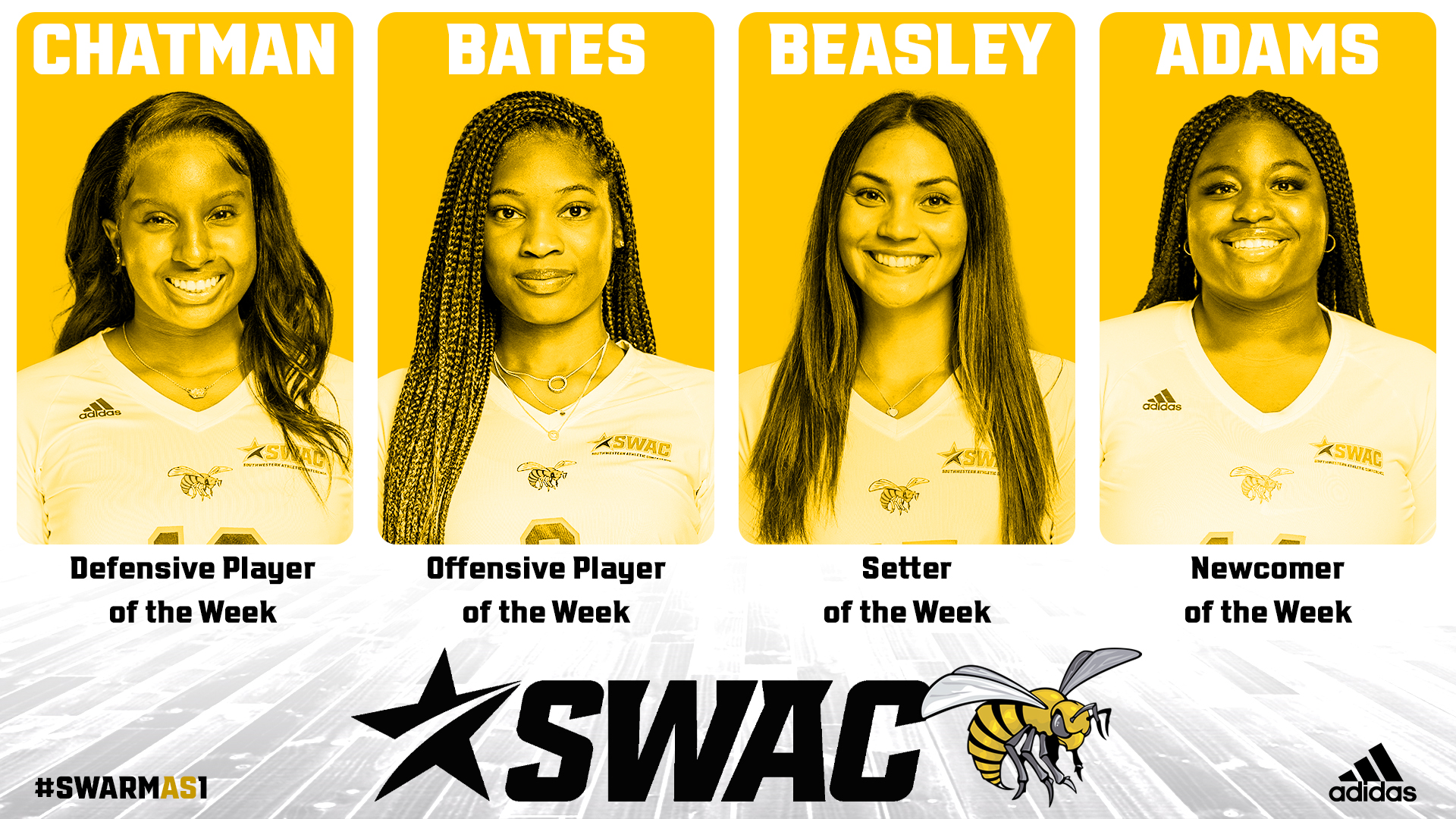 Volleyball Sweeps SWAC Weekly Honors Alabama State University
