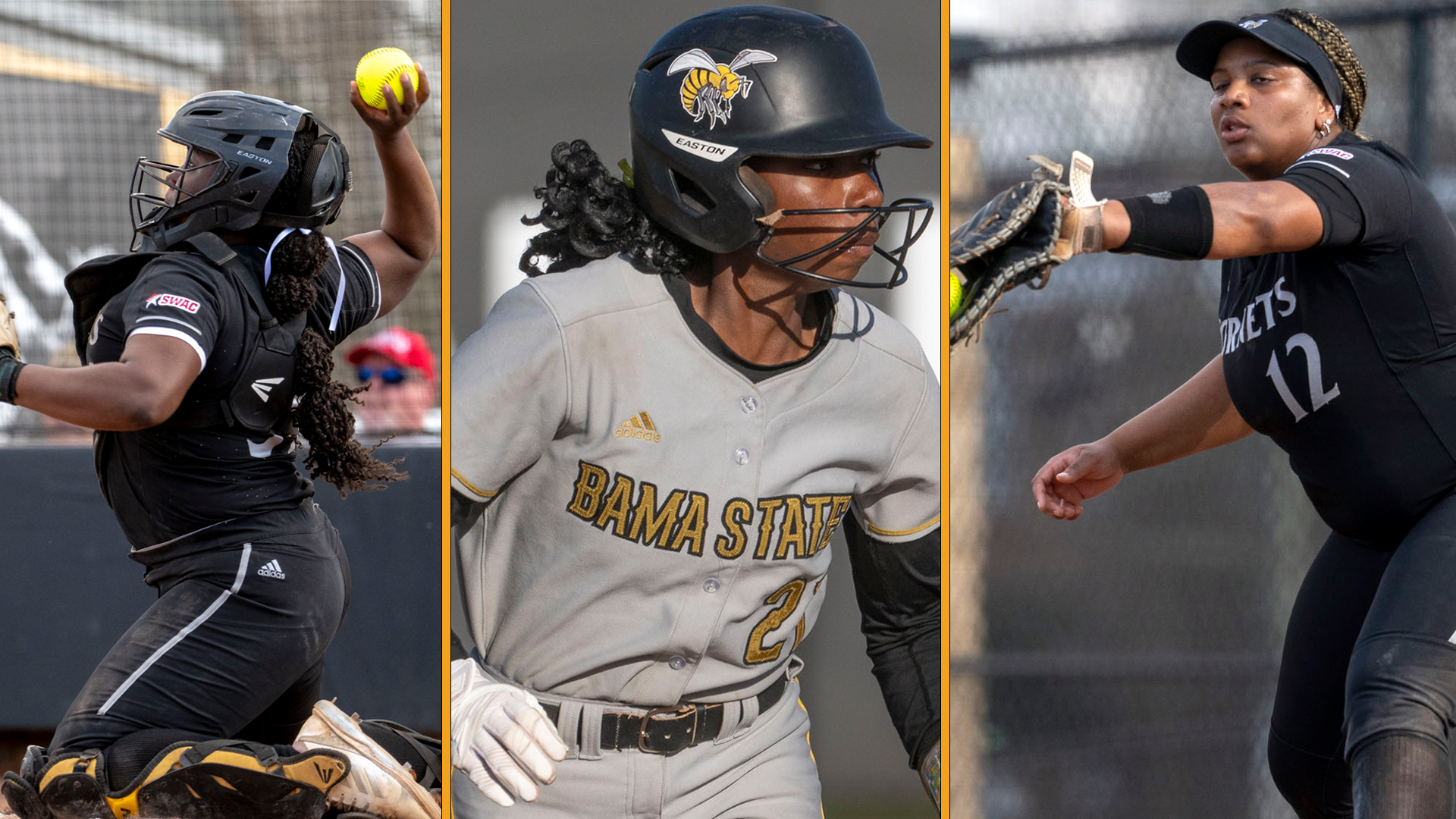 2025 All-SWAC (L-R Brooke Ramsey-Alana Scott-Leah Richardson