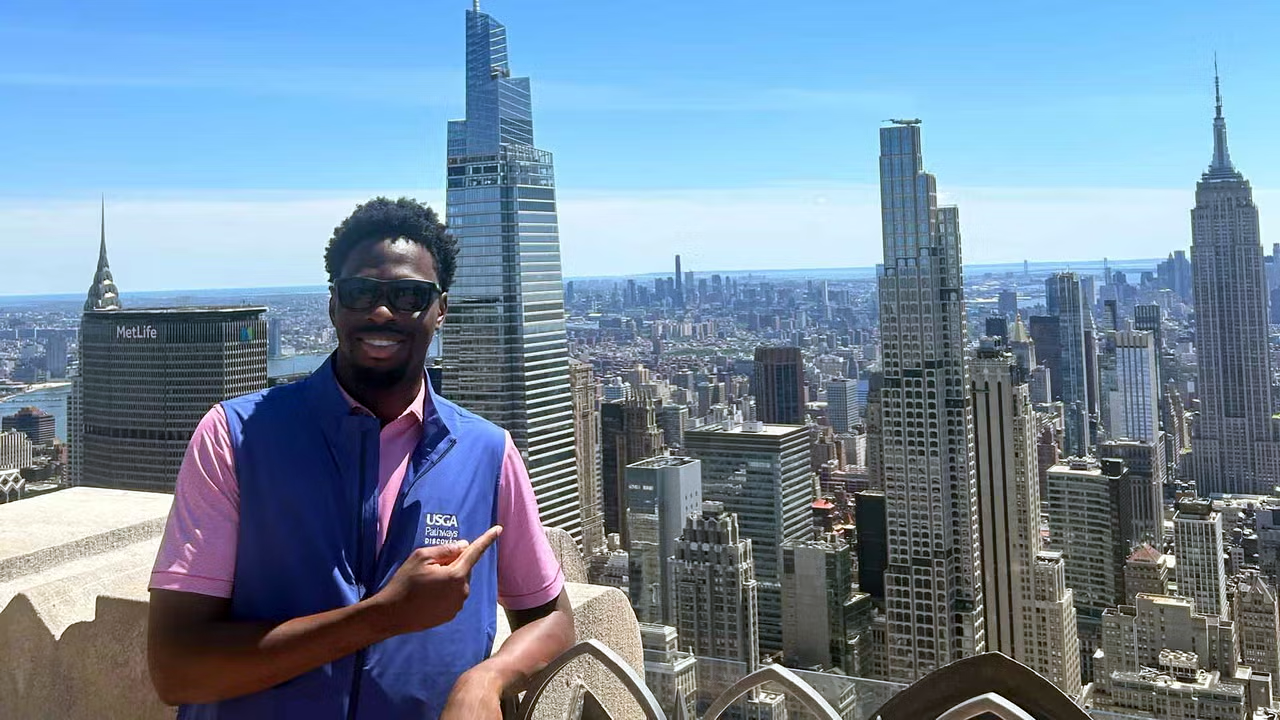 Osiregbeme Egbakhumeh taking in the Big Apple sights.courtesy 