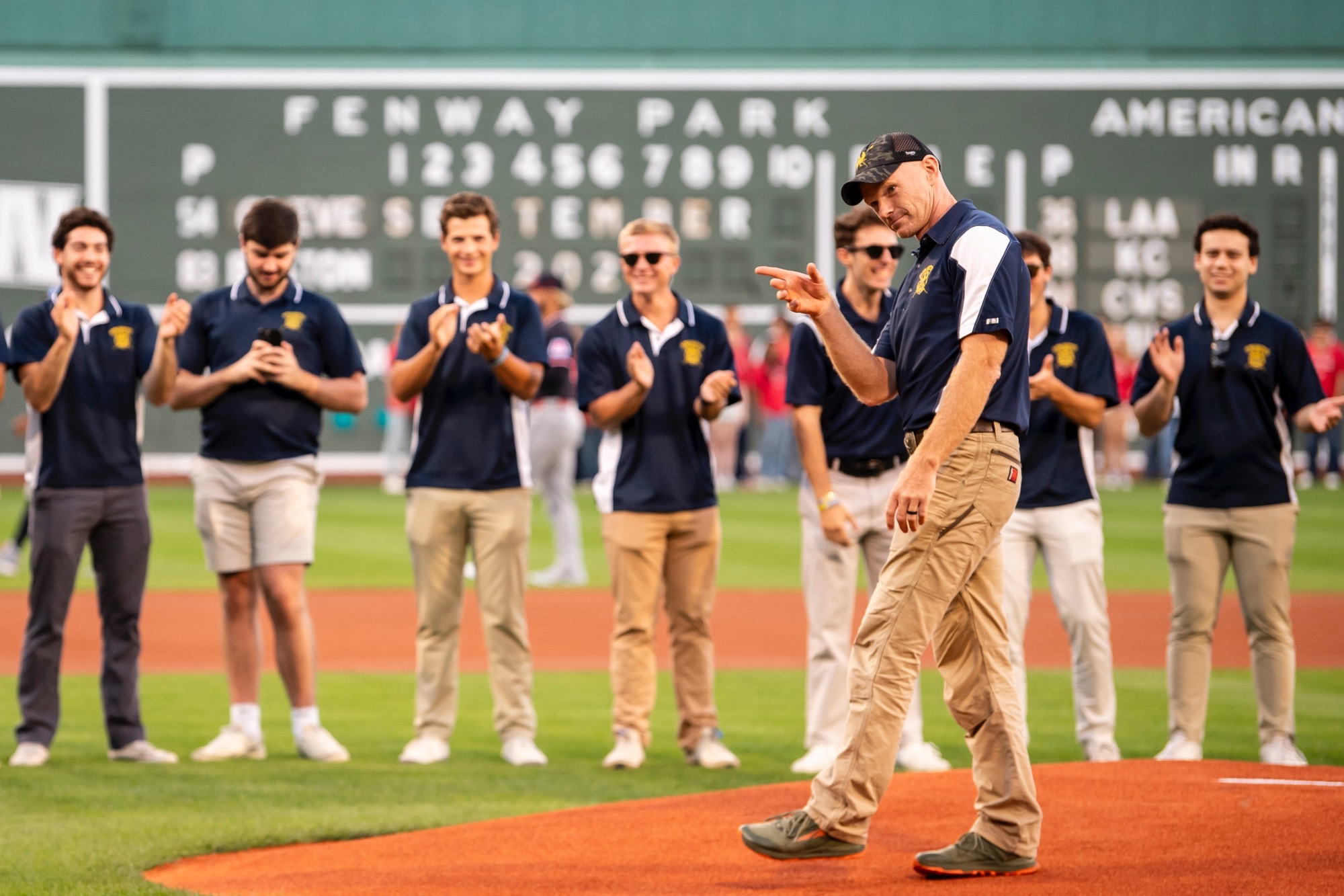 Coach MacDermott Throwing First Pitch