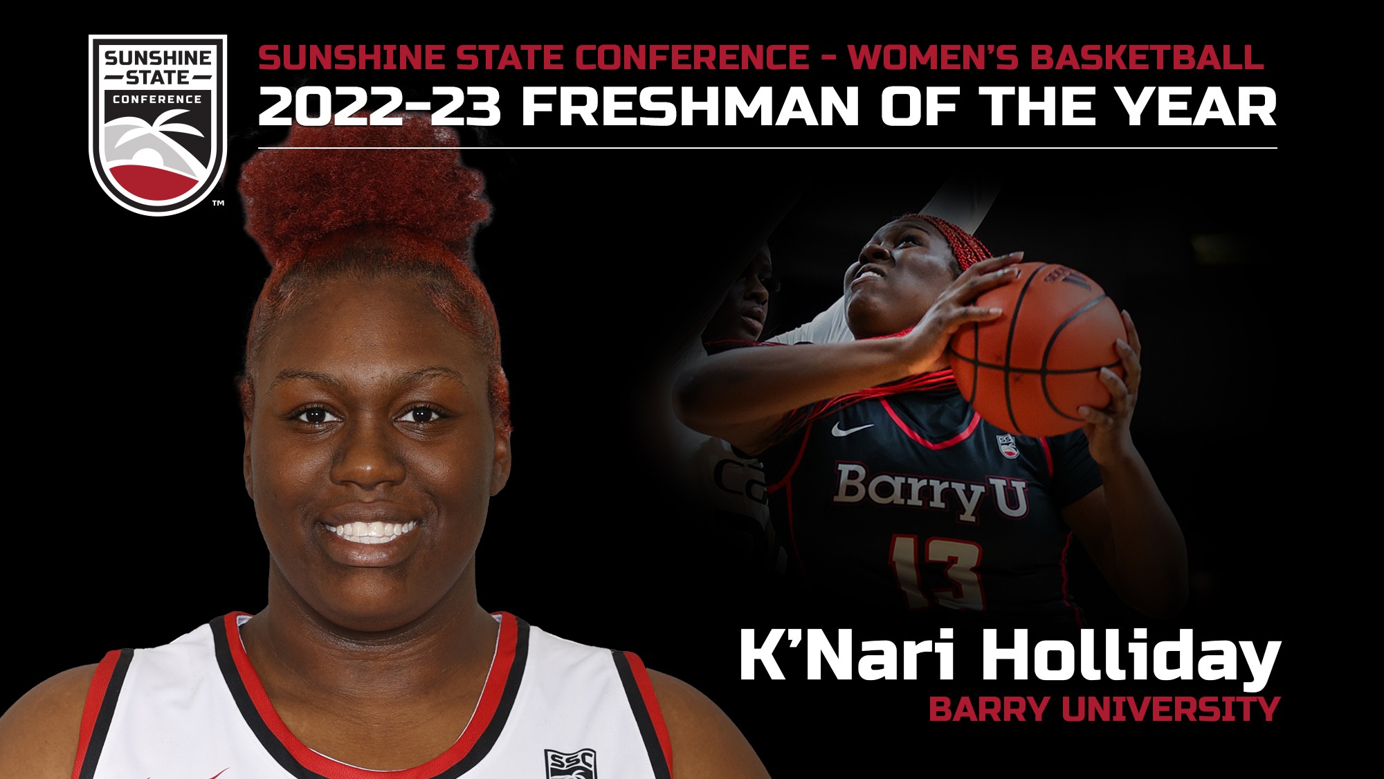 Holliday Named SSC Women's Basketball Freshman of the Year Barry