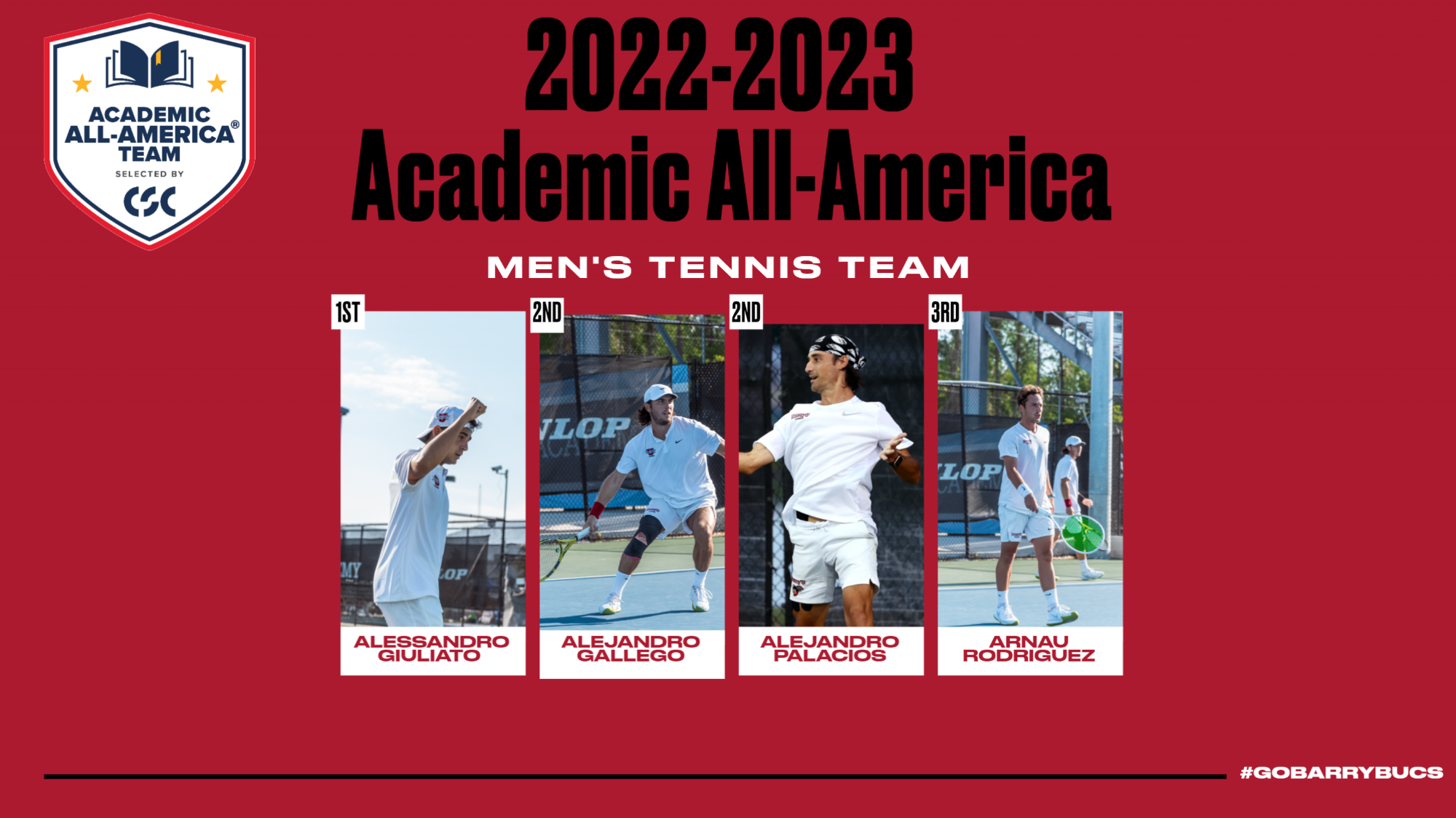 Men's Tennis Names 4 Bucs To The 20222023 Academic AllAmerica Team