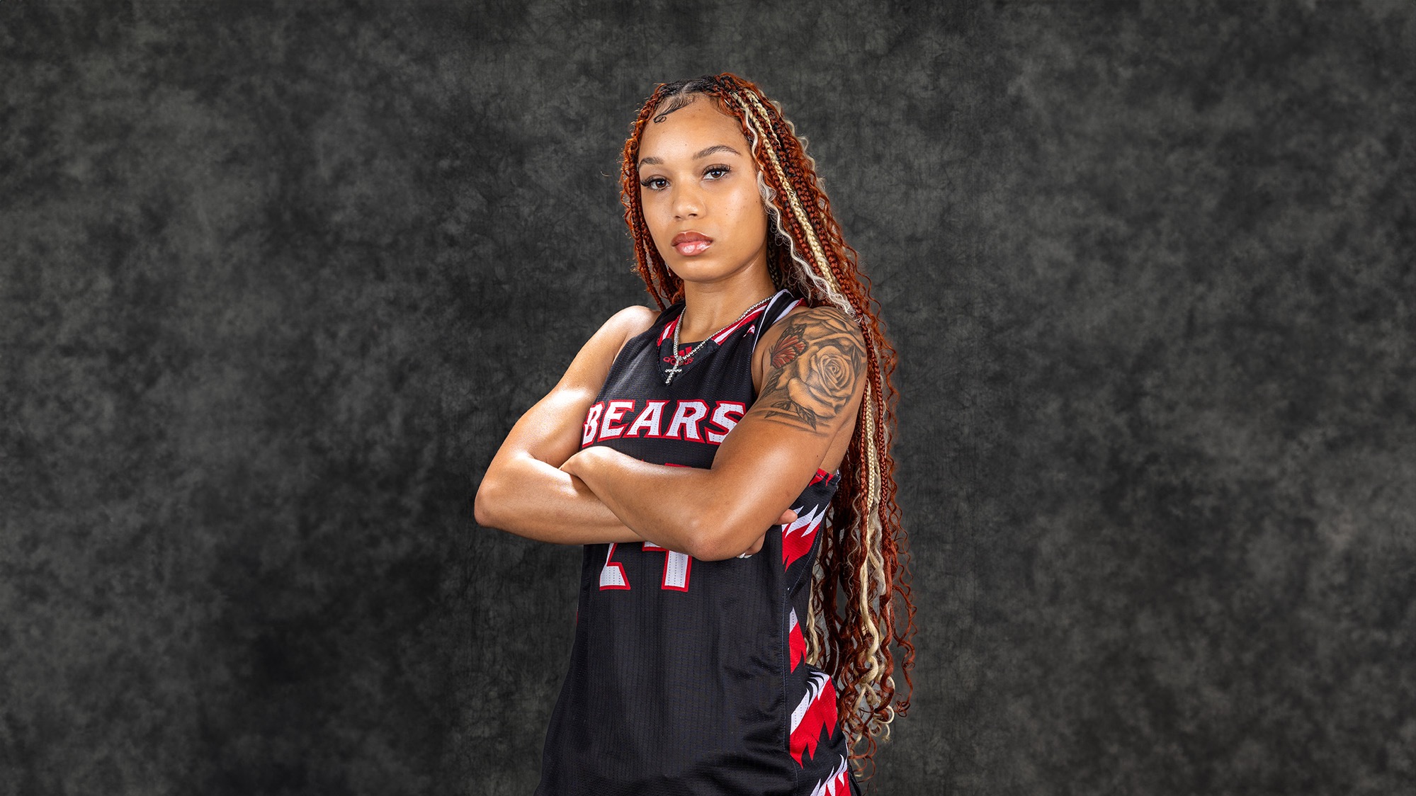 Nia Mallette of women's basketball poses for Media Day