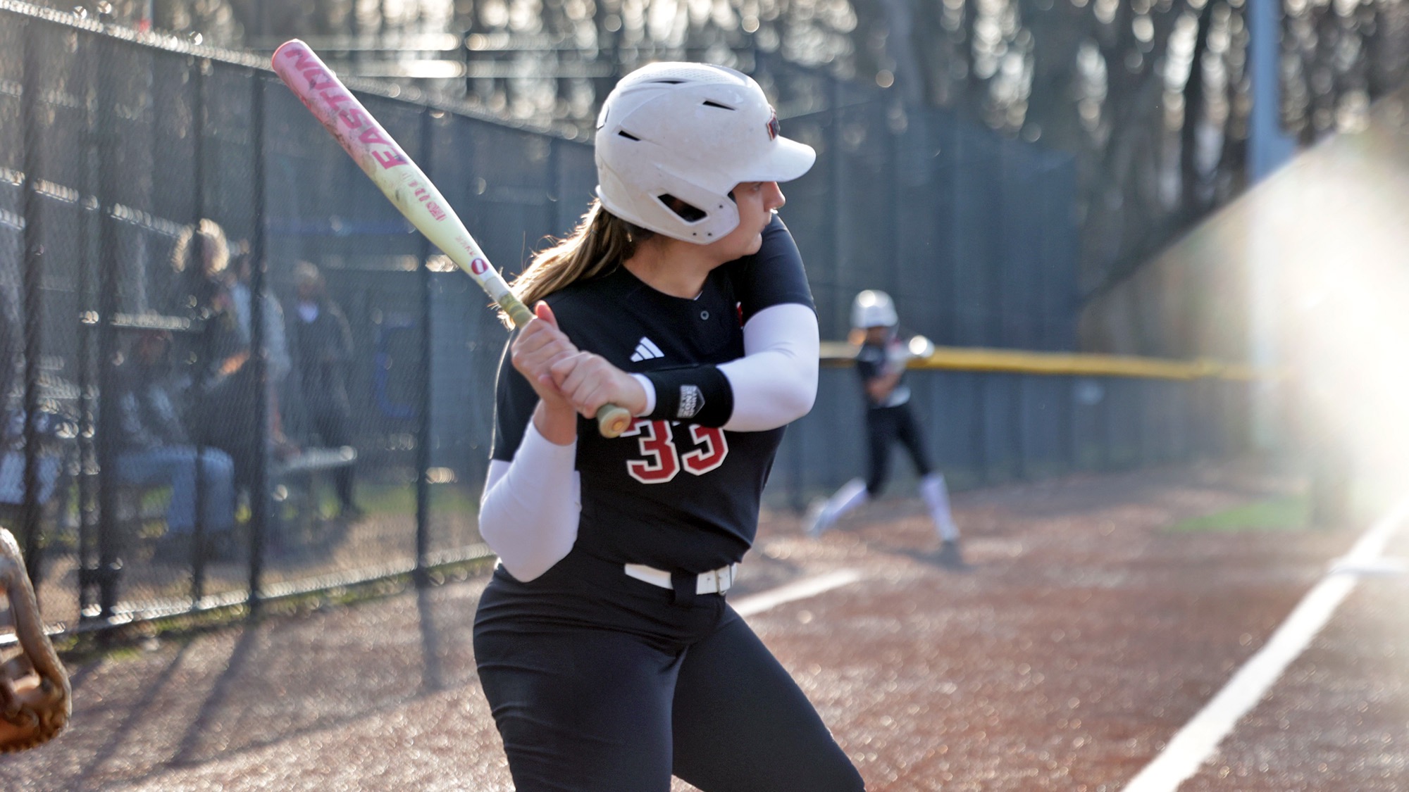 Kate Juskeiwicz takes a swing in a game against Penn State Hazelton