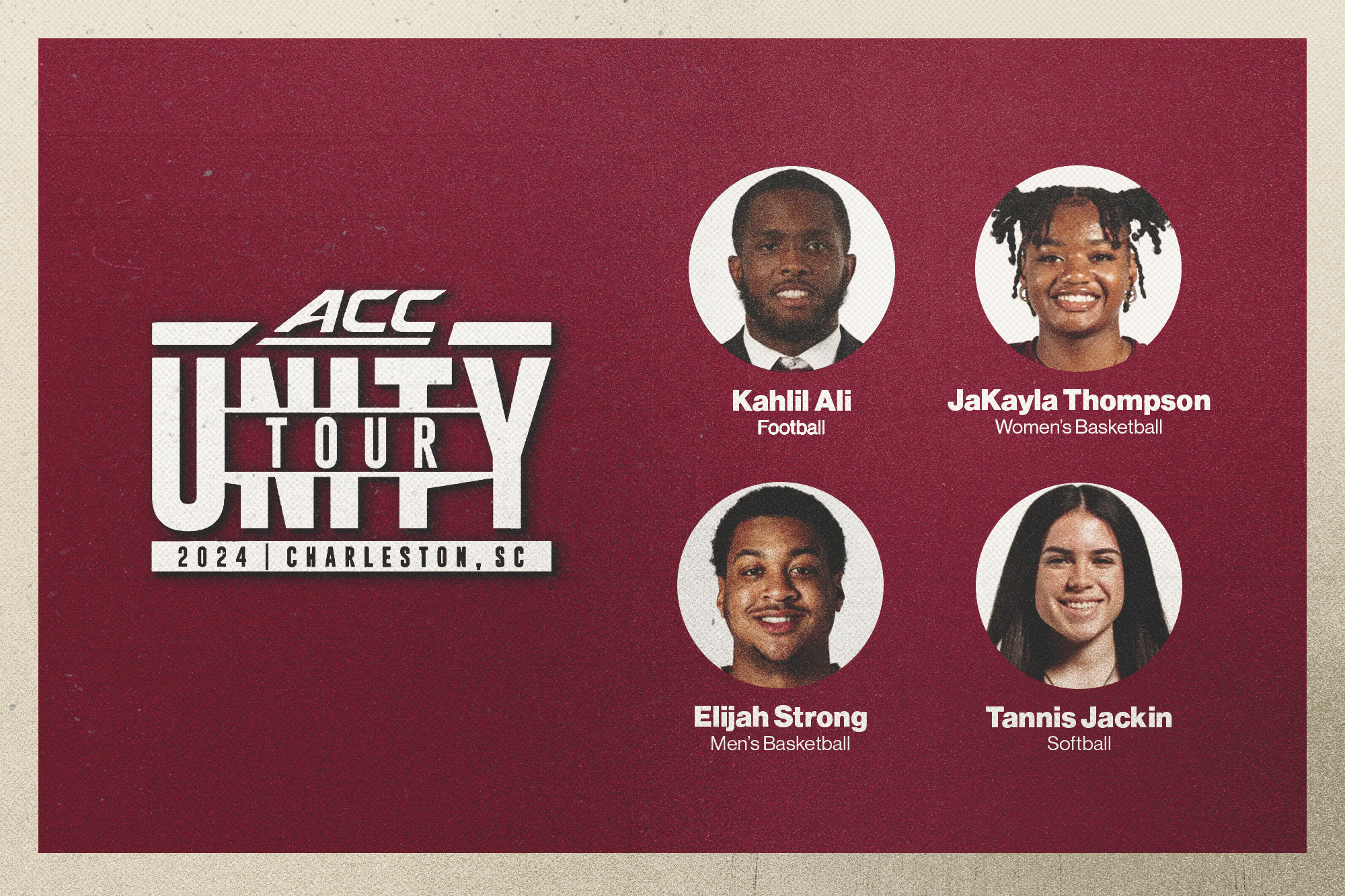 Four BC student-athletes will participate in the 2024 ACC Unity Tour in Charleston, S.C.