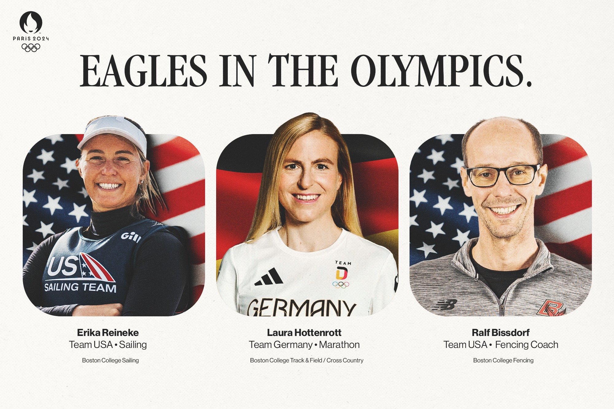 A trio of Eagles are set to compete and coach against the best athletes in the world at the 2024 Olympic Games in Paris