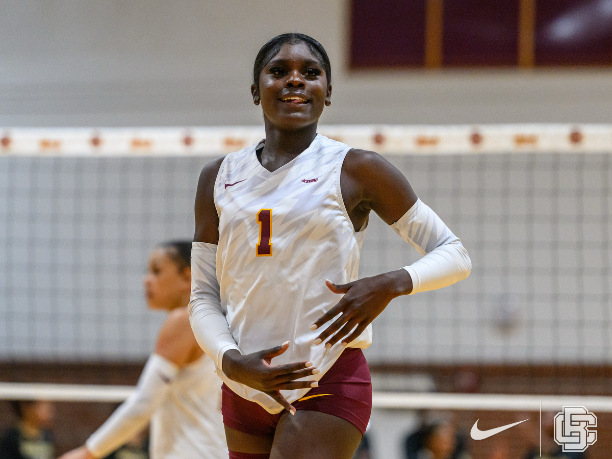 November 2, 2025:  NCAA volleyball game between Alabama State Hornets vs Bethune Cookman Wildcats at Moore Gymnasium in Daytona Beach, FL. Romeo Guzman/BCU Athletics