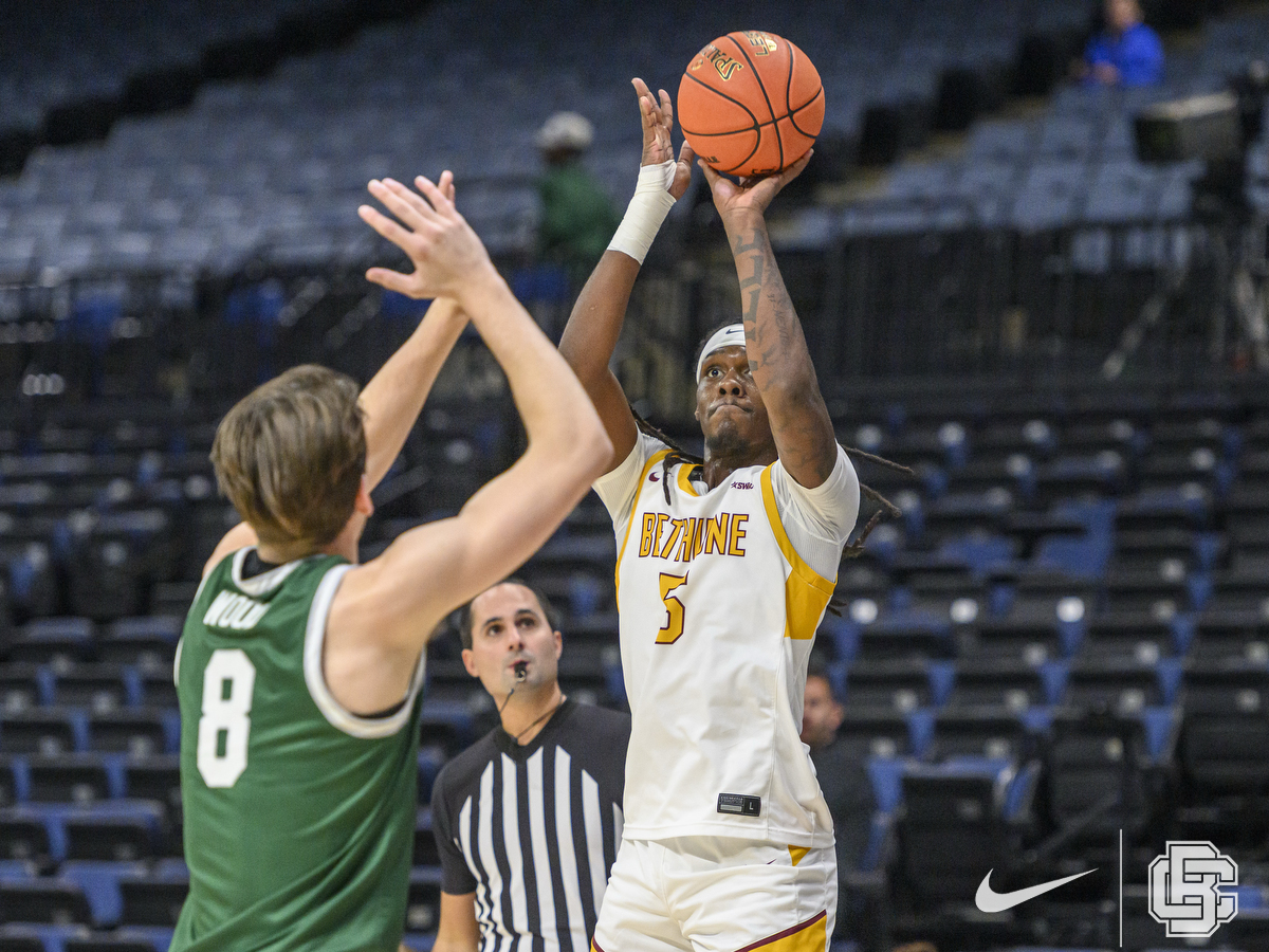 November 24, 2025: \  during mens NCAA basketball game in The Sunshine Slam between Jacksonville University Dolphins and the Bethune Cookman Wildcats at Ocean Center in Daytona Beach, FL, Fl. Romeo T Guzman/BCU Athletics