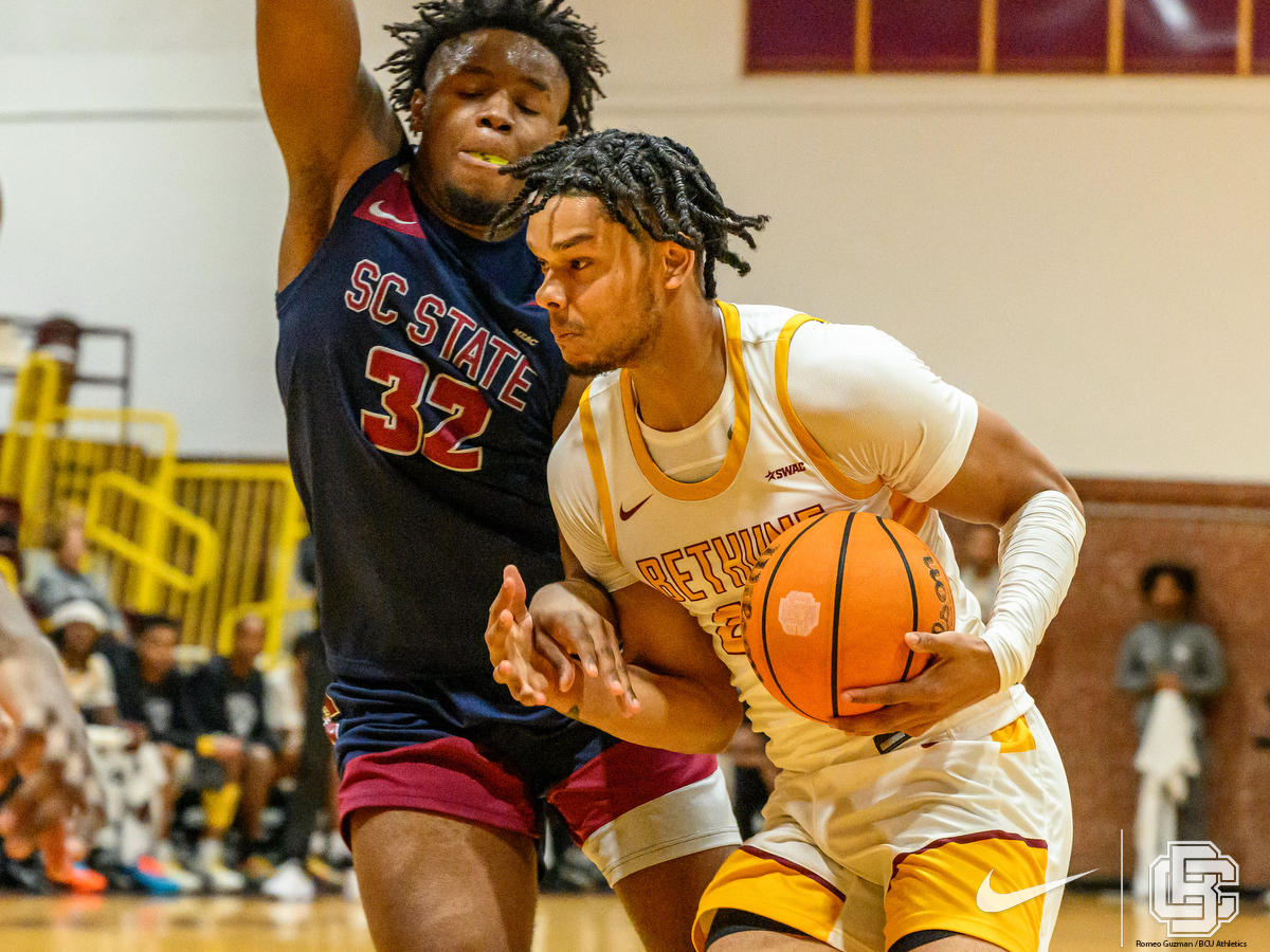 December 5, 2025: \  during mens NCAA basketball game action between South Carolina State Bulldogs and the Bethune Cookman Wildcats at Moore Gymnasium in Daytona Beach, FL, Fl. Romeo T Guzman/BCU Athletics