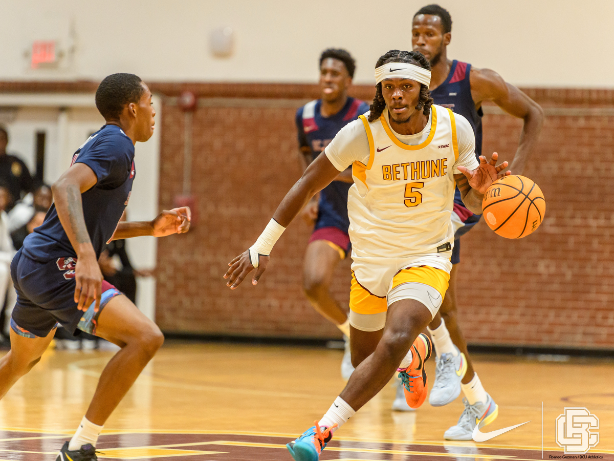December 5, 2025: \  during mens NCAA basketball game action between South Carolina State Bulldogs and the Bethune Cookman Wildcats at Moore Gymnasium in Daytona Beach, FL, Fl. Romeo T Guzman/BCU Athletics