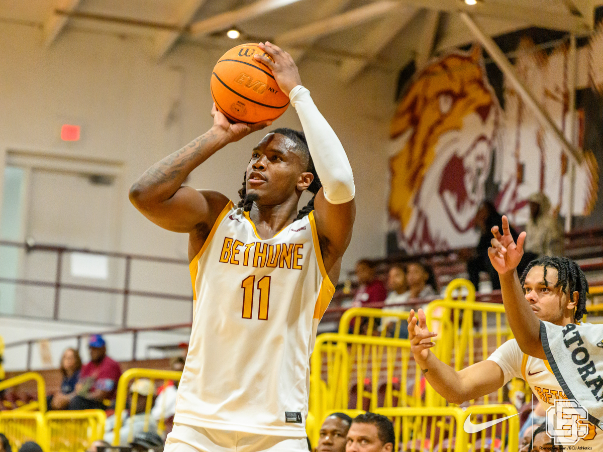 December 5, 2025: \  during mens NCAA basketball game action between South Carolina State Bulldogs and the Bethune Cookman Wildcats at Moore Gymnasium in Daytona Beach, FL, Fl. Romeo T Guzman/BCU Athletics