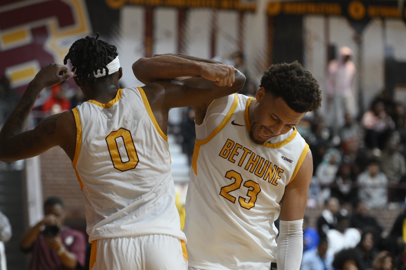 Rouzan and Heady Celebrate Against Alcorn