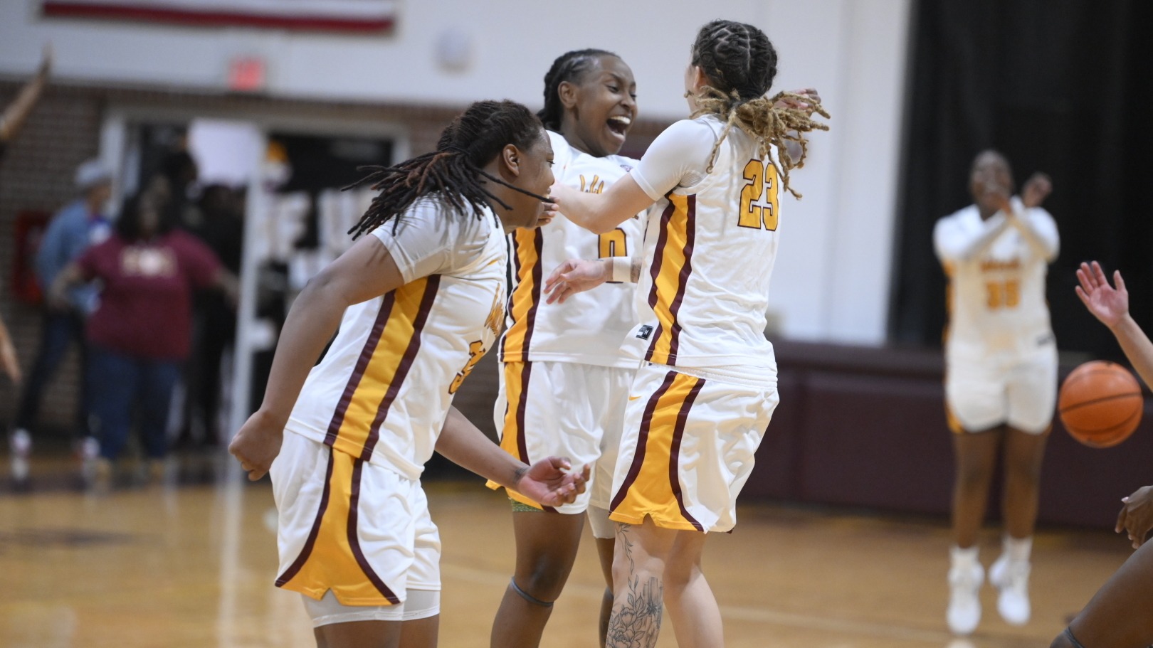 Daimoni Dorsey celebrates after game winner over FAMU 