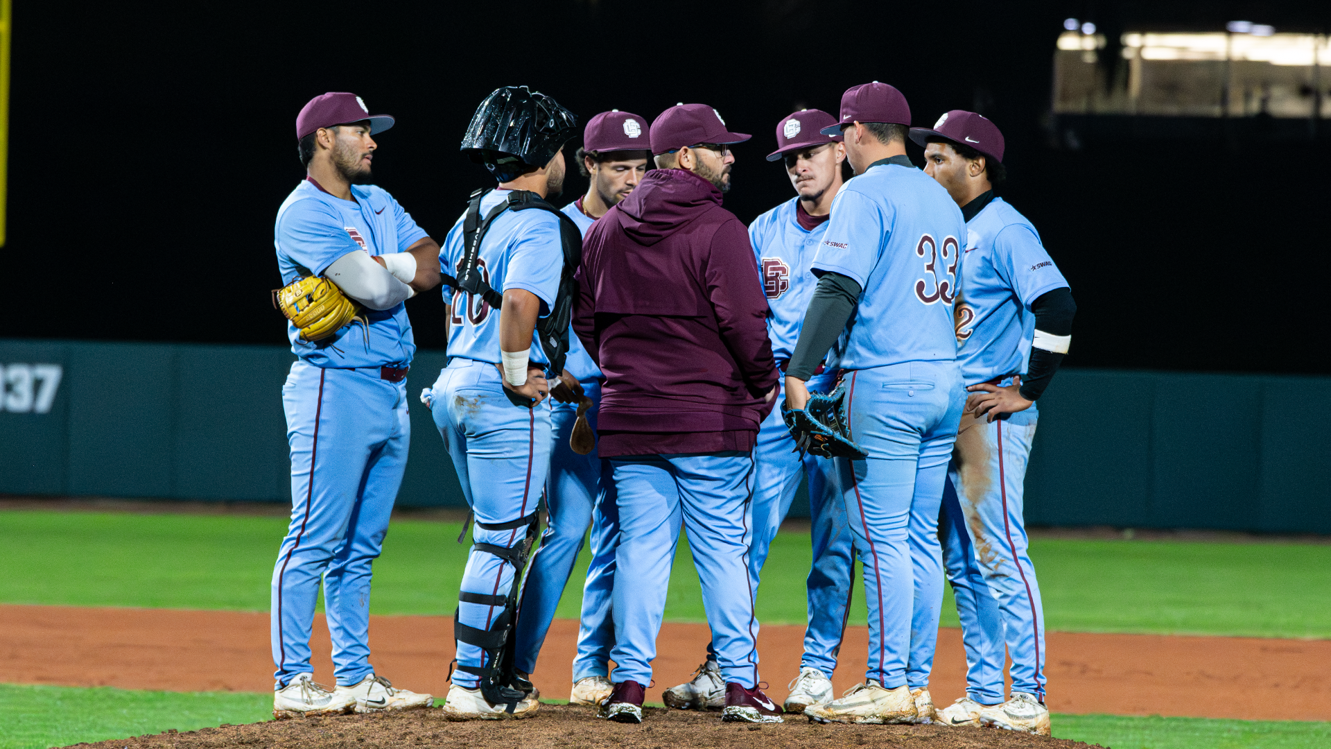 Baseball team huddle at Jacksonville 2026