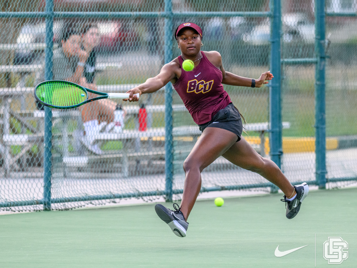 March 3, 2026: \  women's tennis BCU vs Stetson at Mandy Stoll Tennis Center in DeLand, FL. Romeo T Guzman/BCU Athletics
