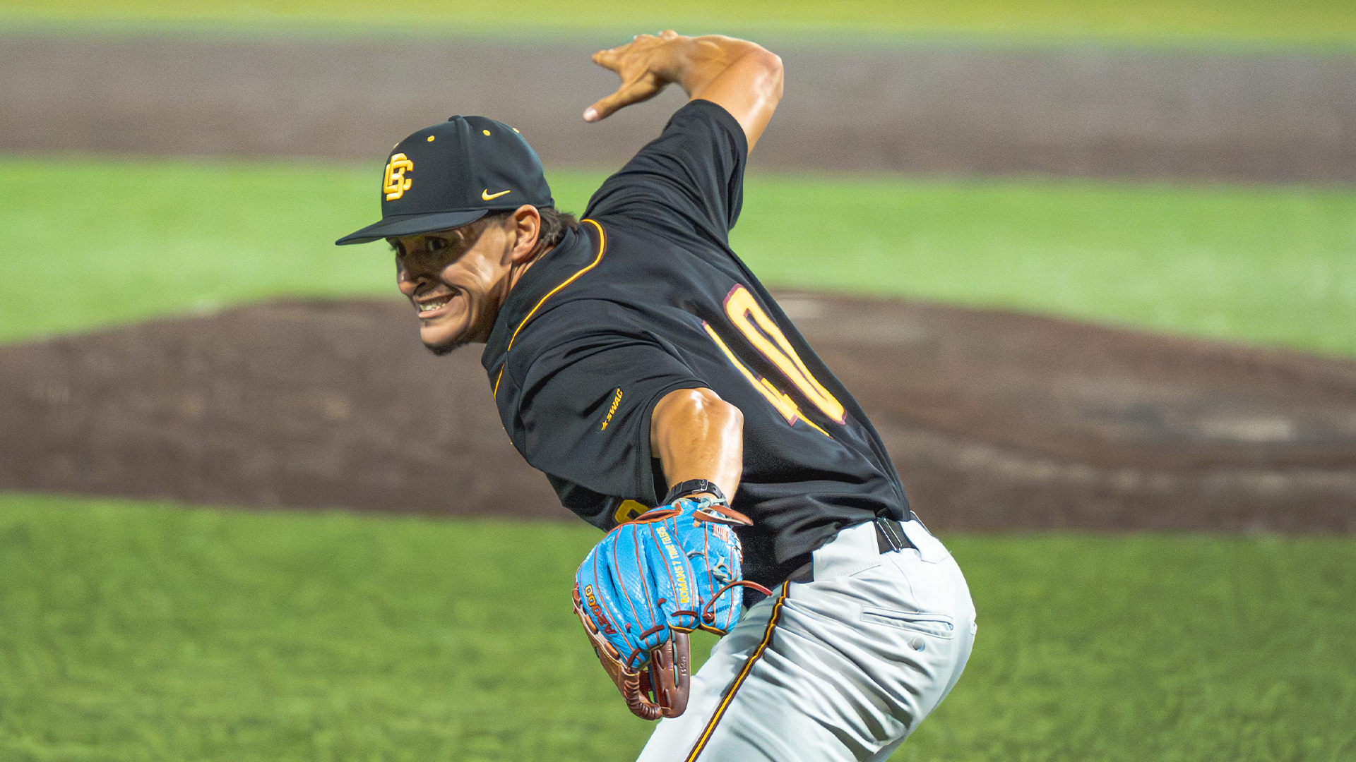 Anthony Anselmo celebrates at USF
