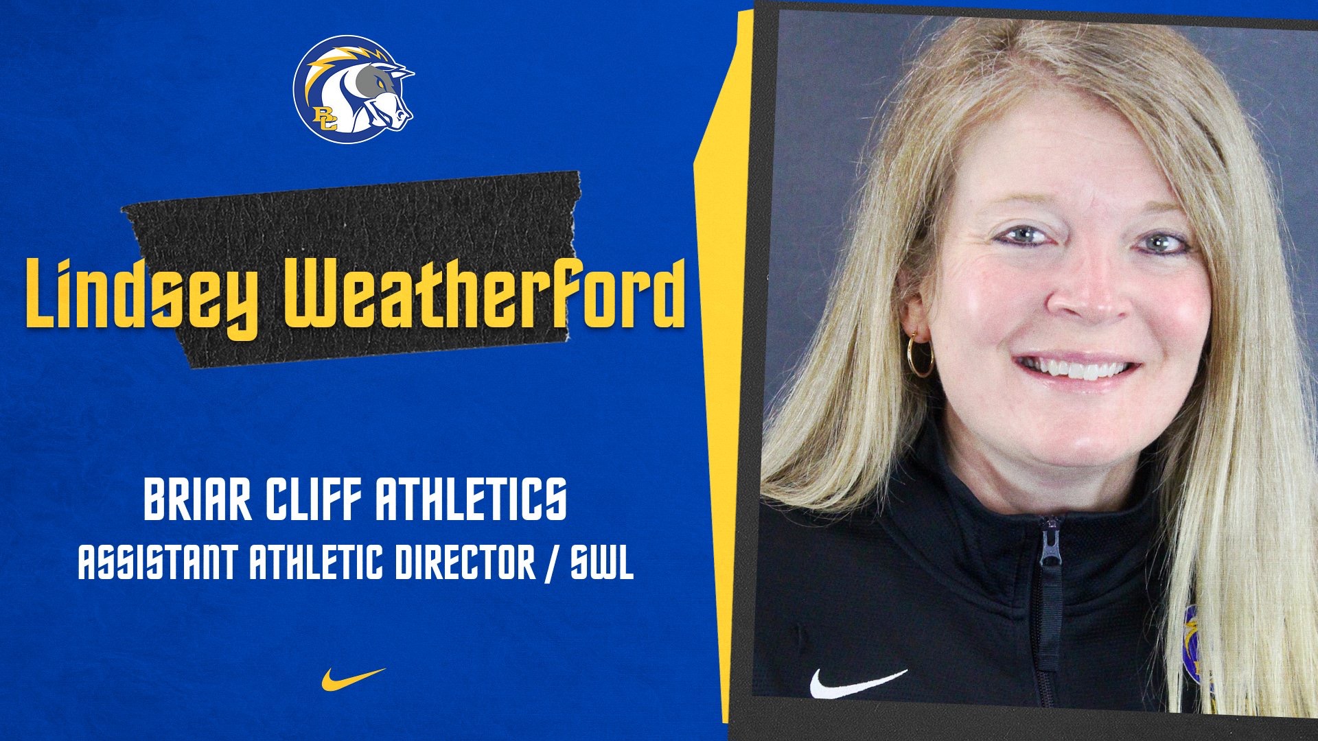 WEATHERFORD PROMOTED TO ASSISTANT ATHLETIC DIRECTOR Briar Cliff