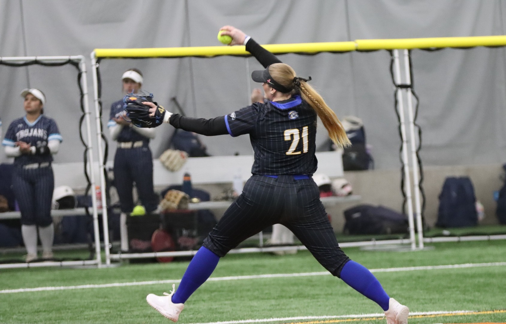 MJ Bannon pitching at Dordt Dome