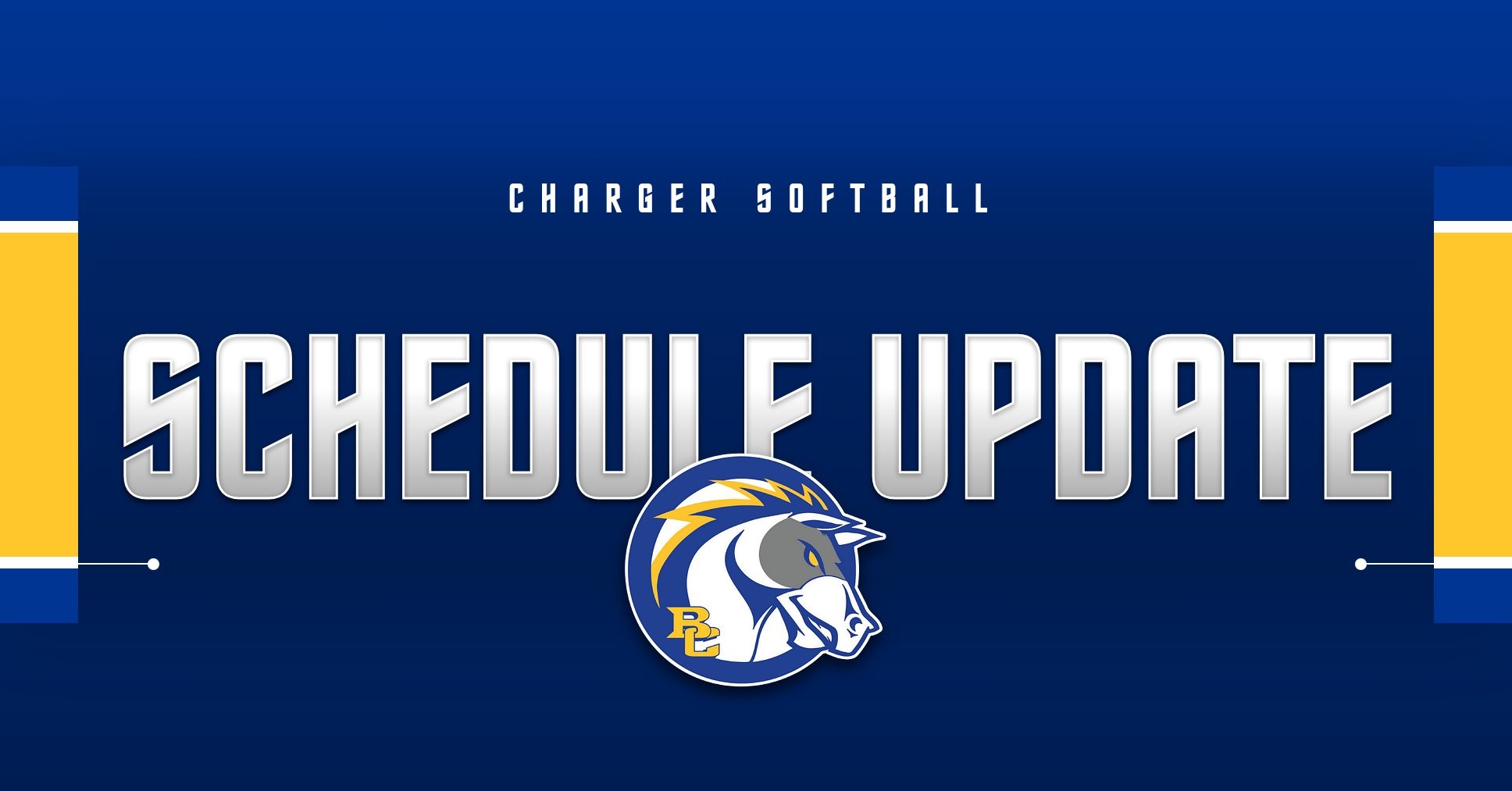 CHARGER SOFTBALL SCHEDULE UPDATE