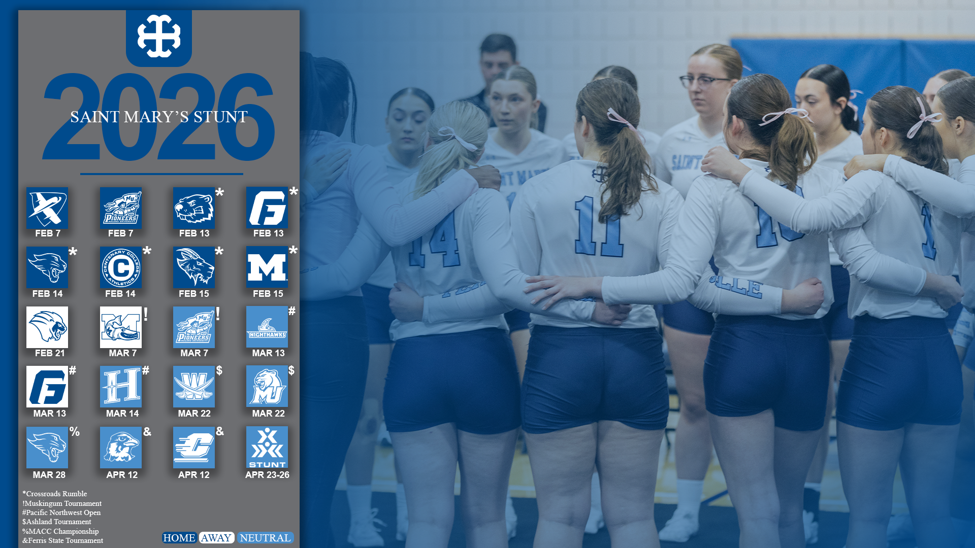 STUNT 26 Schedule