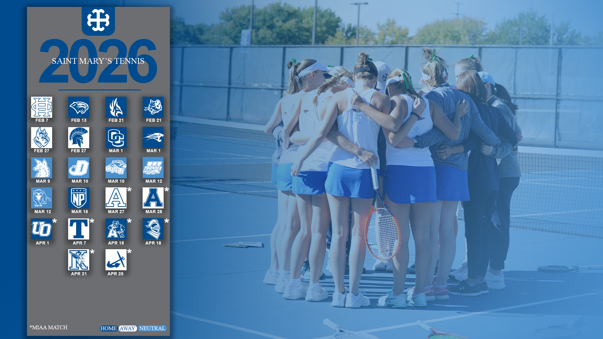Spring 26 tennis schedule