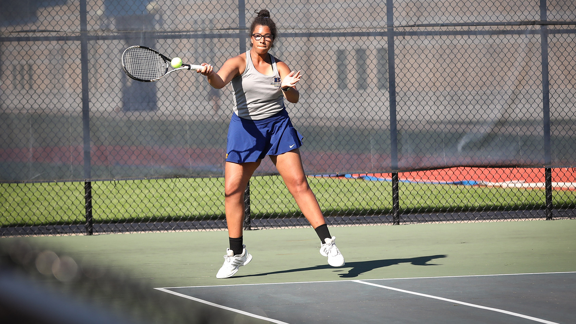 Hayden Lamphere fires a forehand