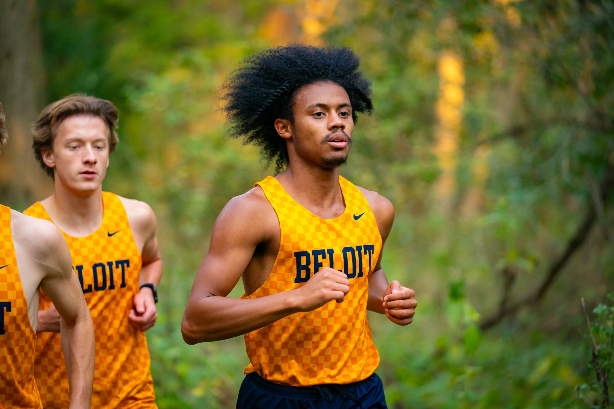 Members of the Beloit cross country team run on Thursday, October 10, 2024.