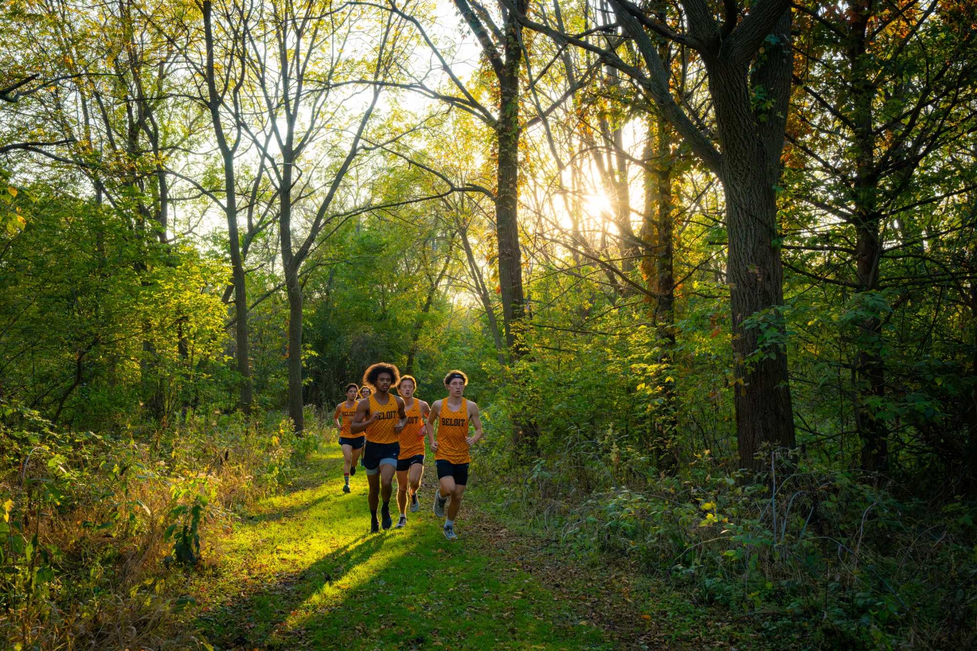 Members of the Beloit cross country team run on Thursday, October 10, 2024.