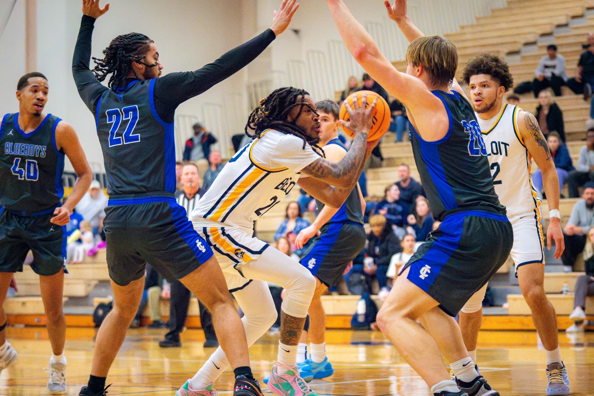 Beloit Men’s basketball plays against Illinois College Wednesday, January 8, 2025, at the Flood Arena at Beloit College in Beloit, Wisconsin.Photo by Kayla Wolf 