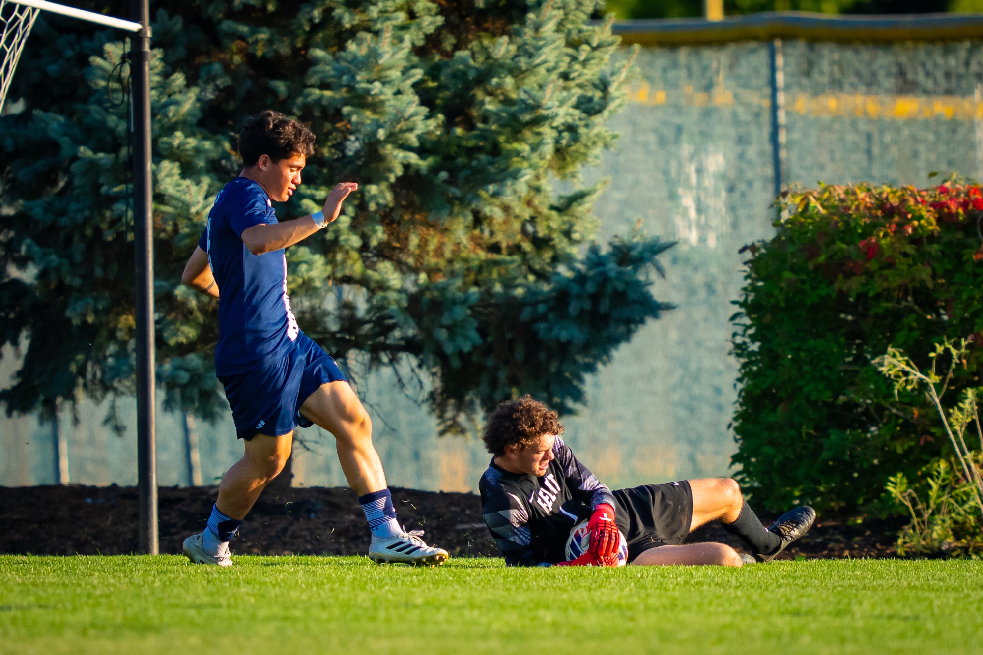 Beloit College men’s soccer takes on the University of Wisconsin-Stout on Wednesday, September 17, 2025, at the Strong Complex Soccer Field in Beloit, Wisconsin.Photo by Kayla Wolf 
