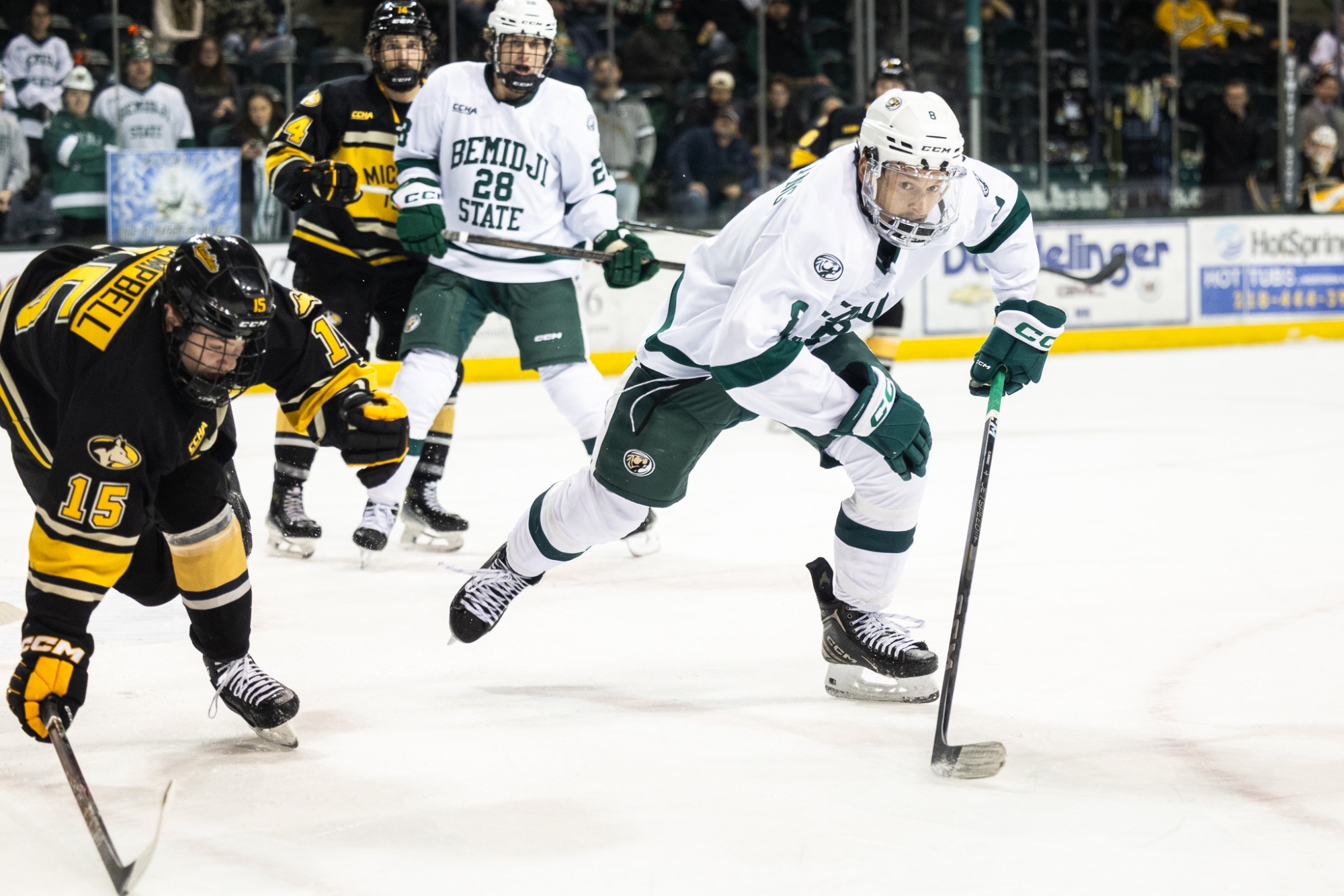 Adam Flammang (8) - Men's Hockey - Bemidji State Beavers vs. Michigan Tech Huskies - The Sanford Center - Bemidji, MN - Saturday, December 14, 2024 | Brent Cizek
