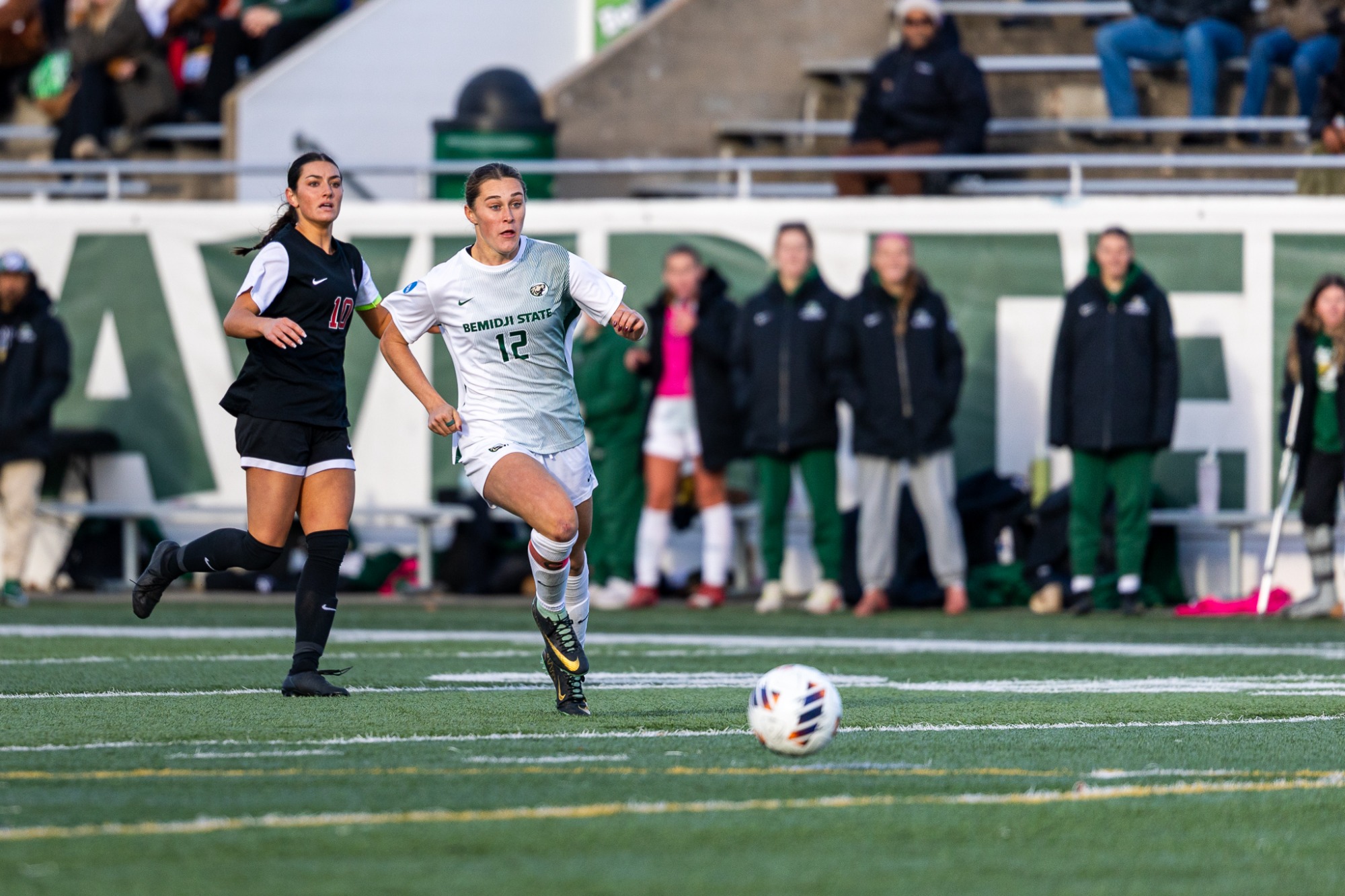 Gracie Knight (10), Katrina Barthelt (12) - Women's Soccer - BSU Beavers vs. UCM Jennies - NCAA DII Central Regional Second Round - Chet Anderson Stadium - Bemidji, MN - Friday, November 21, 2025 | Brent Cizek