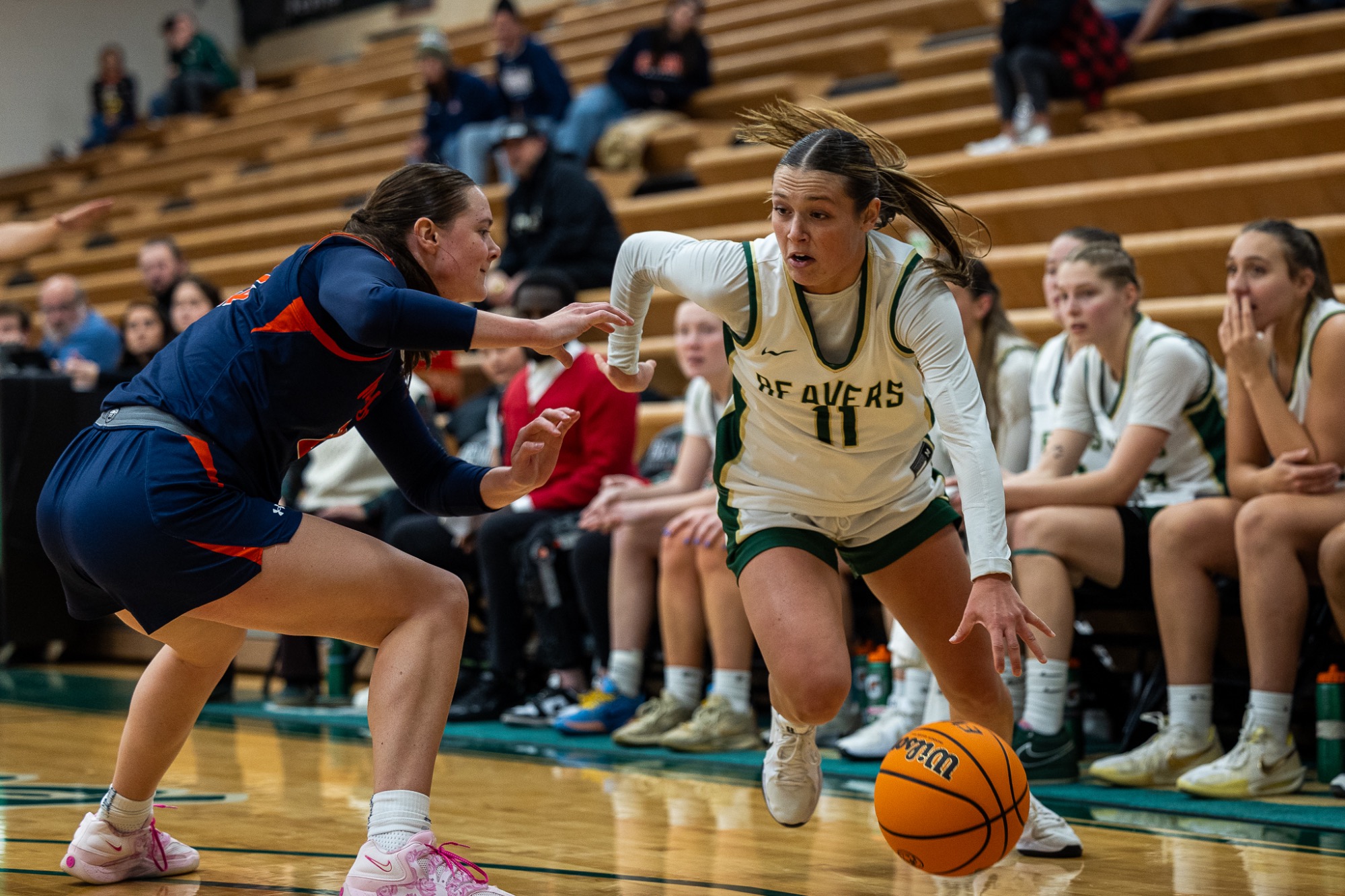 Evyn Eppinga (11) - Women's Basketball - BSU Beavers vs. UMary Marauders - BSU Gymnasium - Bemidji, MN - Thursday, December 18, 2025 | Brent Cizek