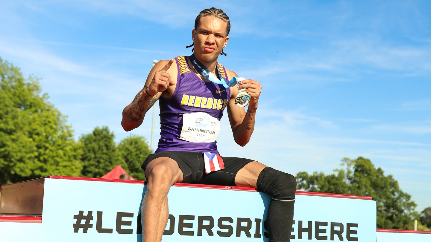 Zack Washington gold medal long jump 2026 SIAC Championship