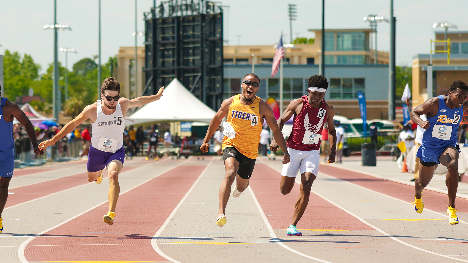 David Smith 100 meter champion 2026 SIAC Championship