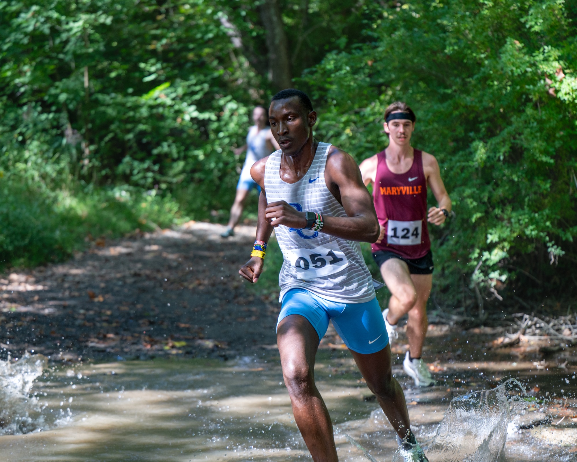 
Arphaxad Nyabuto running through water