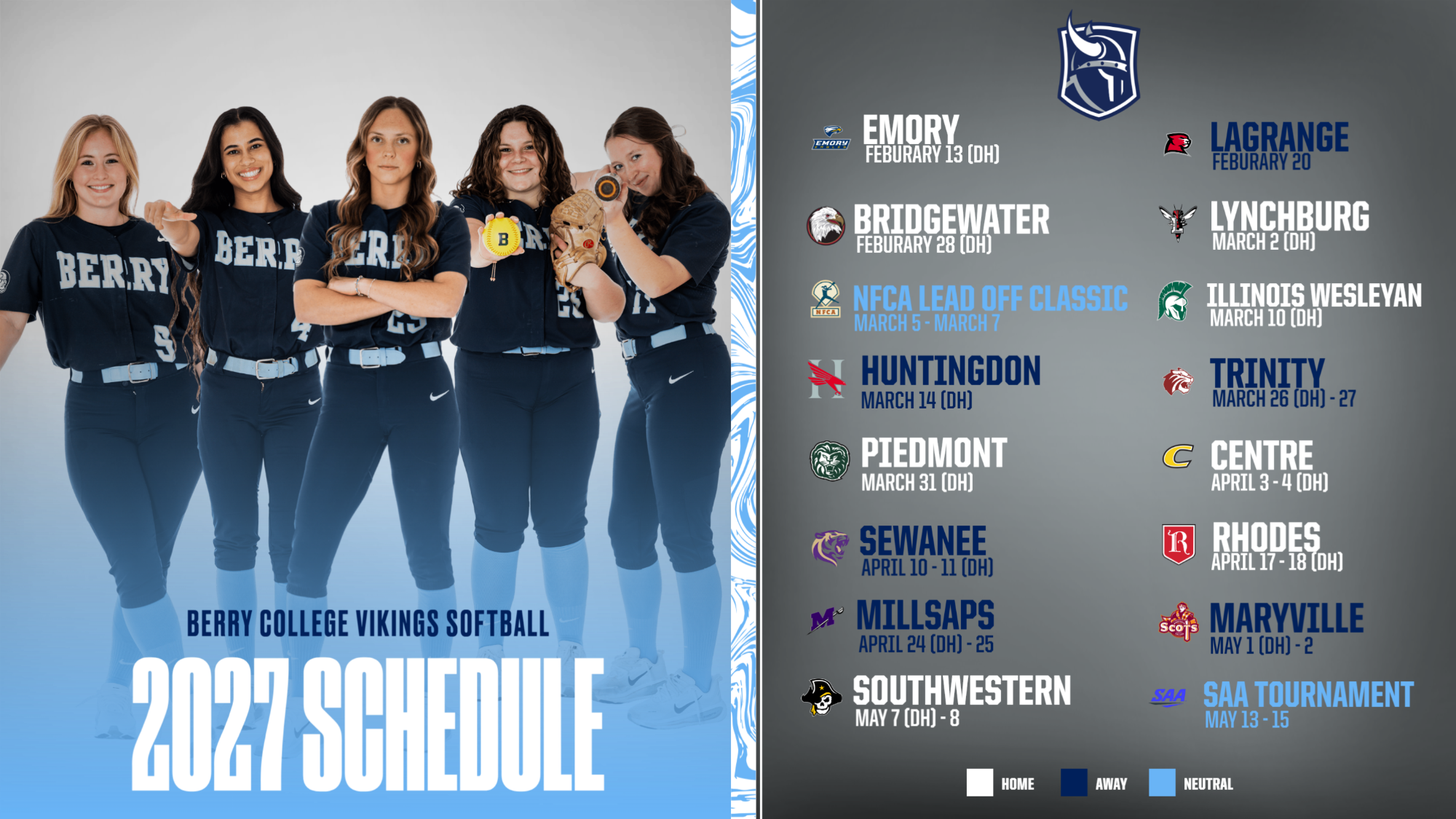 2027 Softball Schedule Graphic