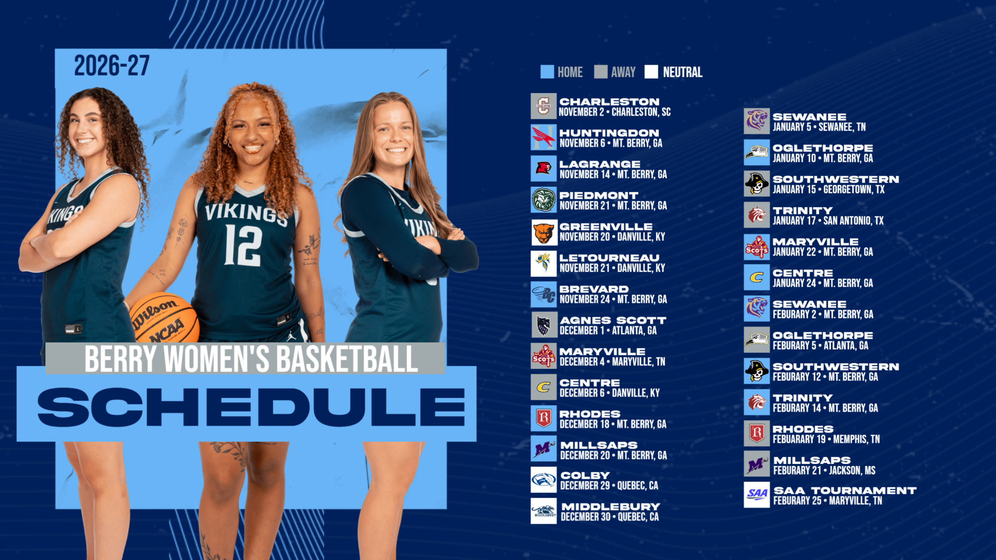 WBB Schedule 2026-27