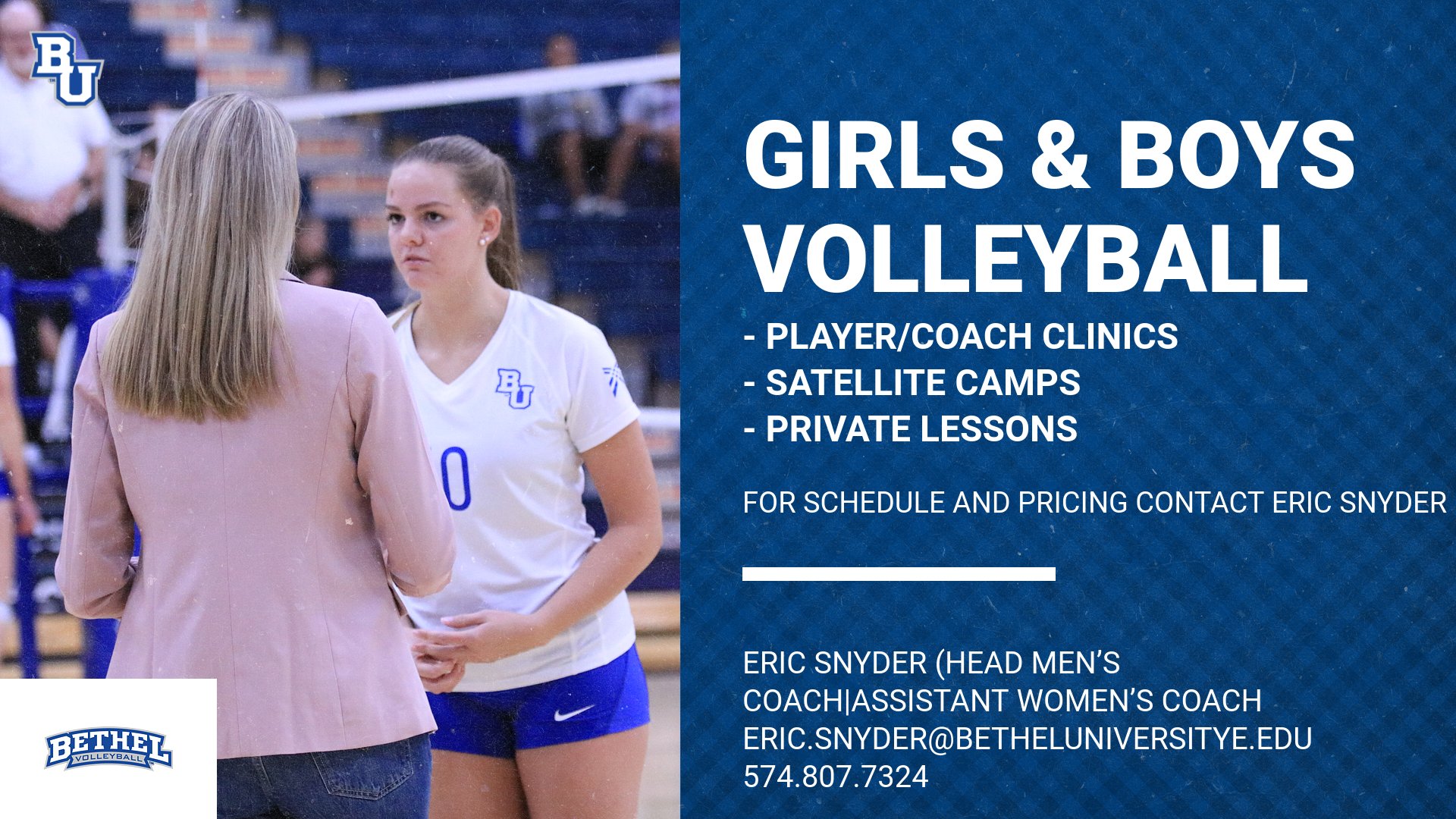 Bethel Volleyball wants to work with your players Bethel University (Ind)