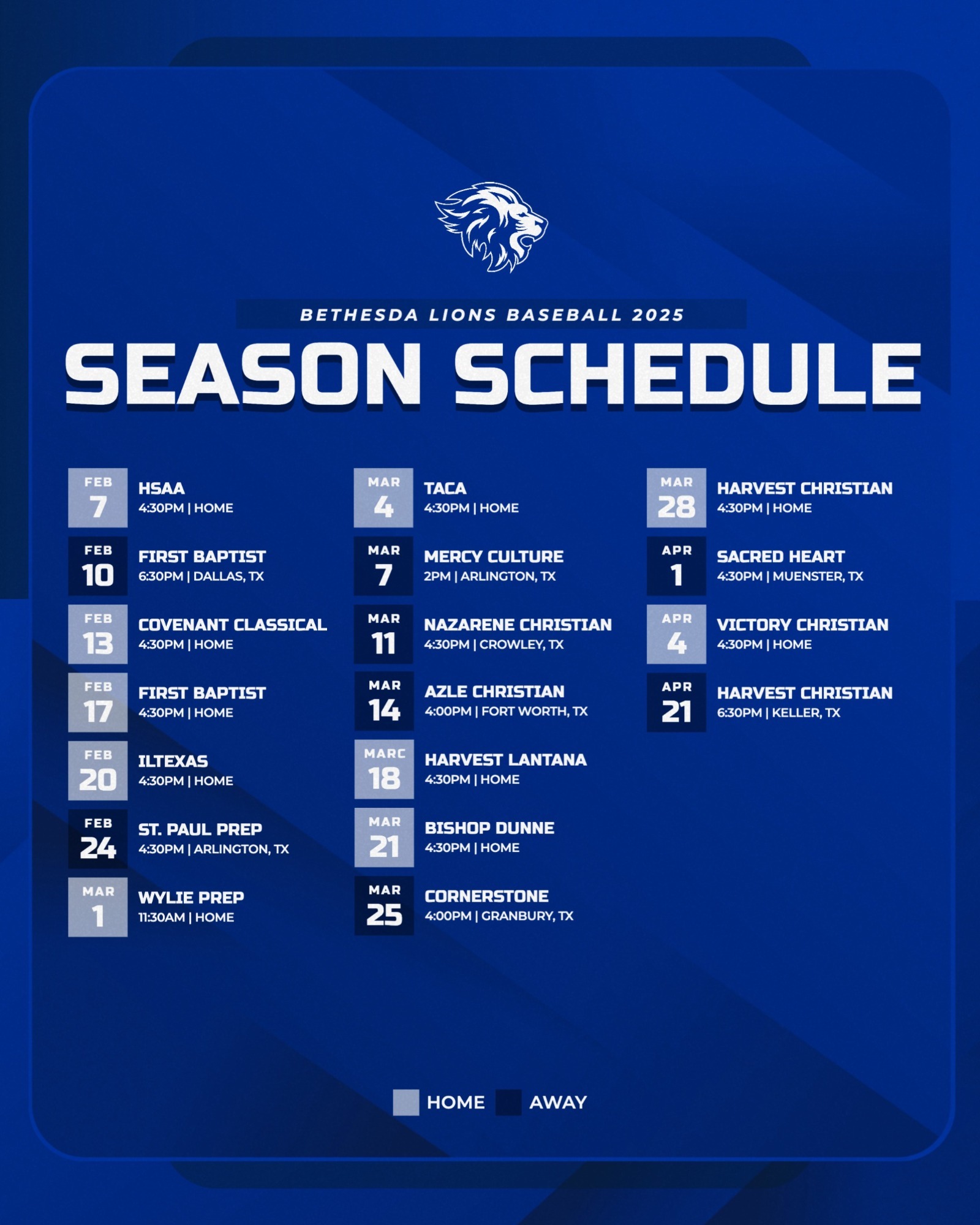 2025 Baseball Schedule